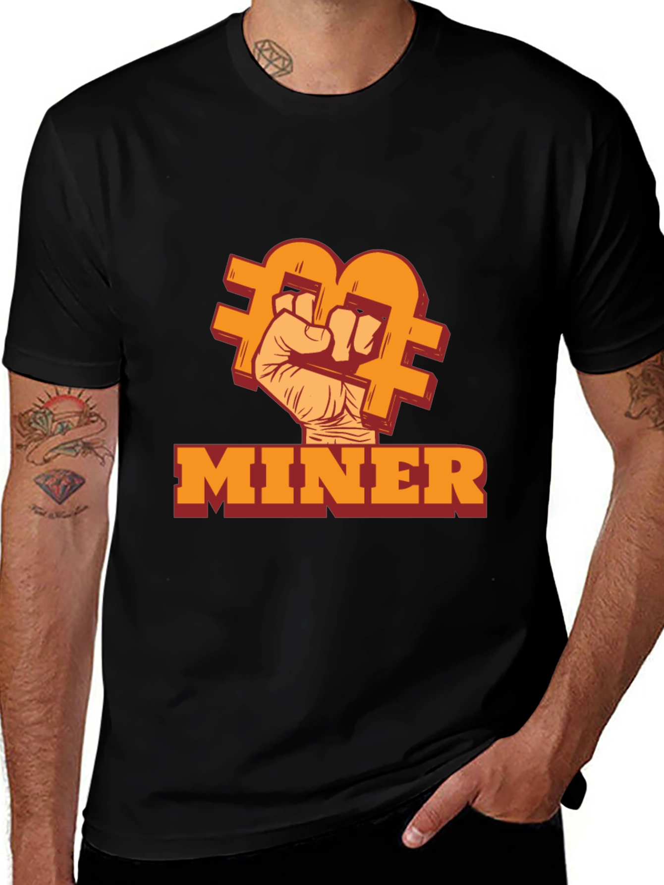 Crypto Miner Fist T-Shirt - Black Bitcoin Tee