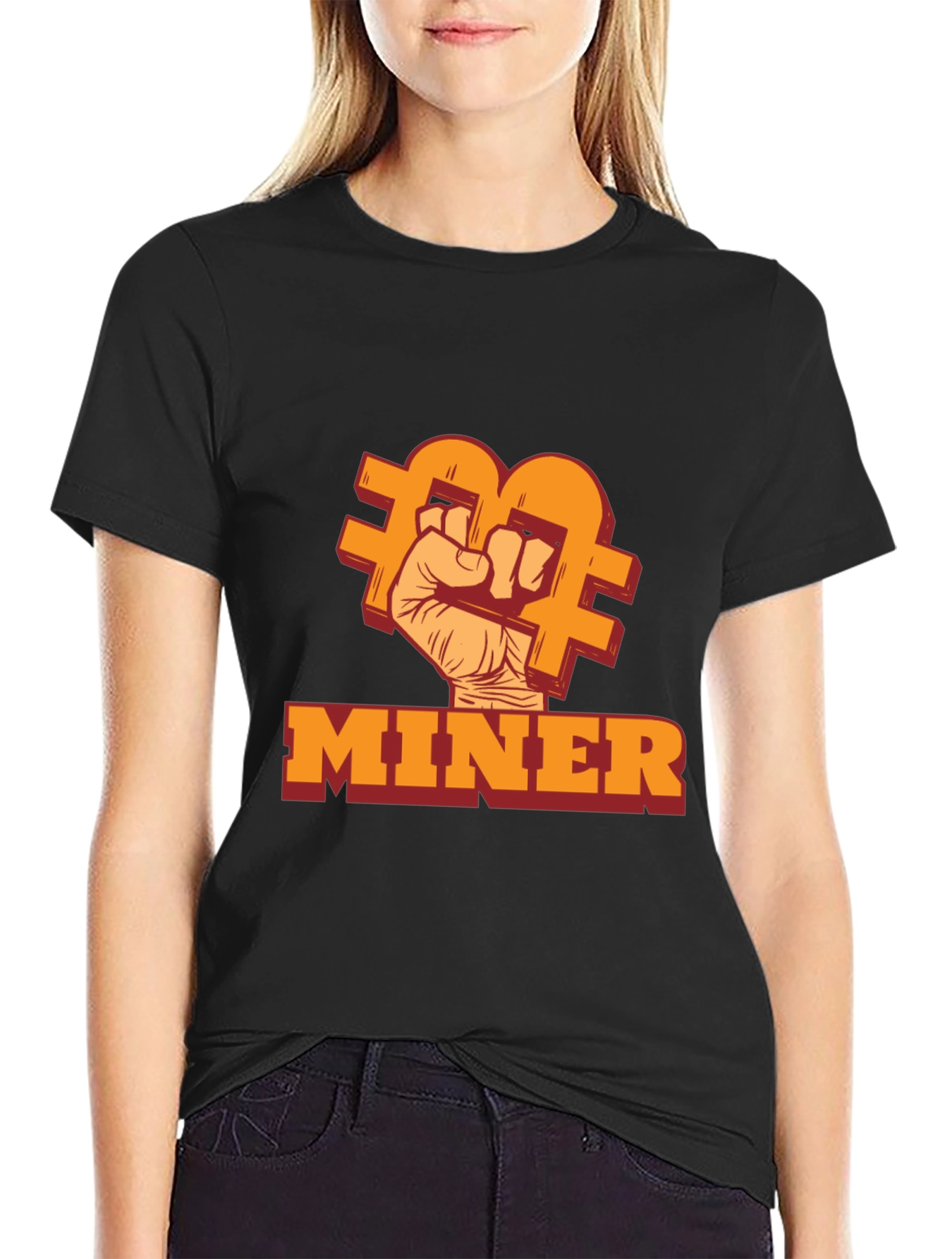 Crypto Miner Fist T-Shirt - Black Bitcoin Tee