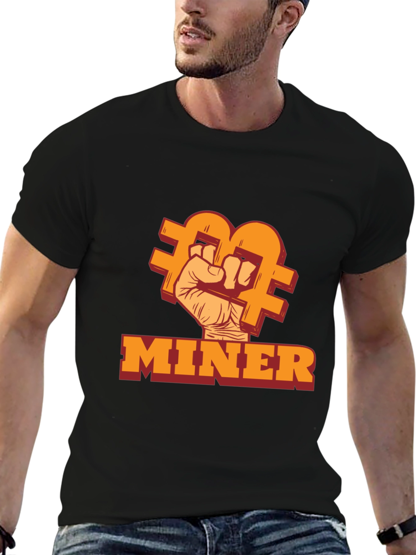 Crypto Miner Fist T-Shirt - Black Bitcoin Tee