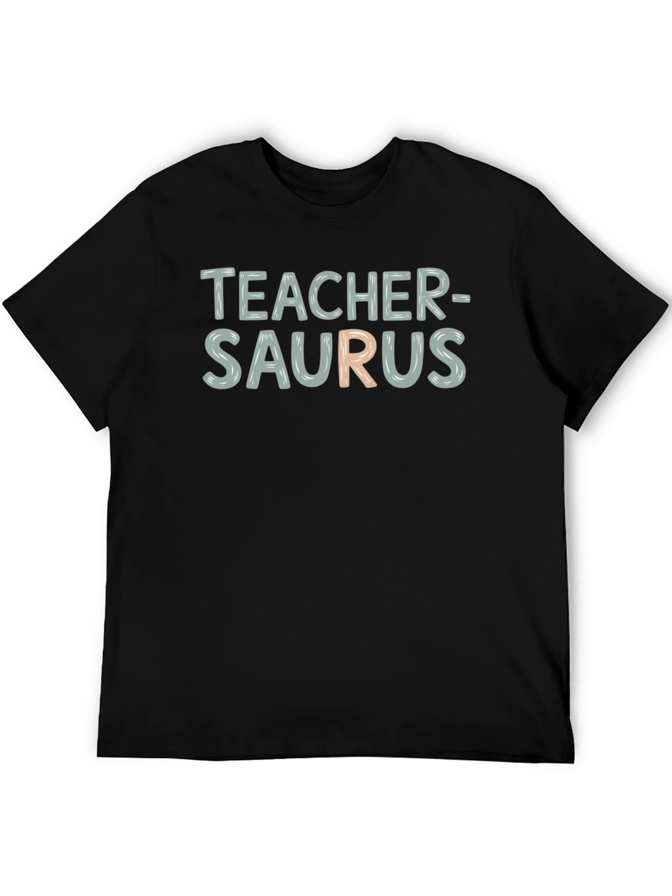 Teacher-Saurus Funny T-Shirt - Black Cotton Blend