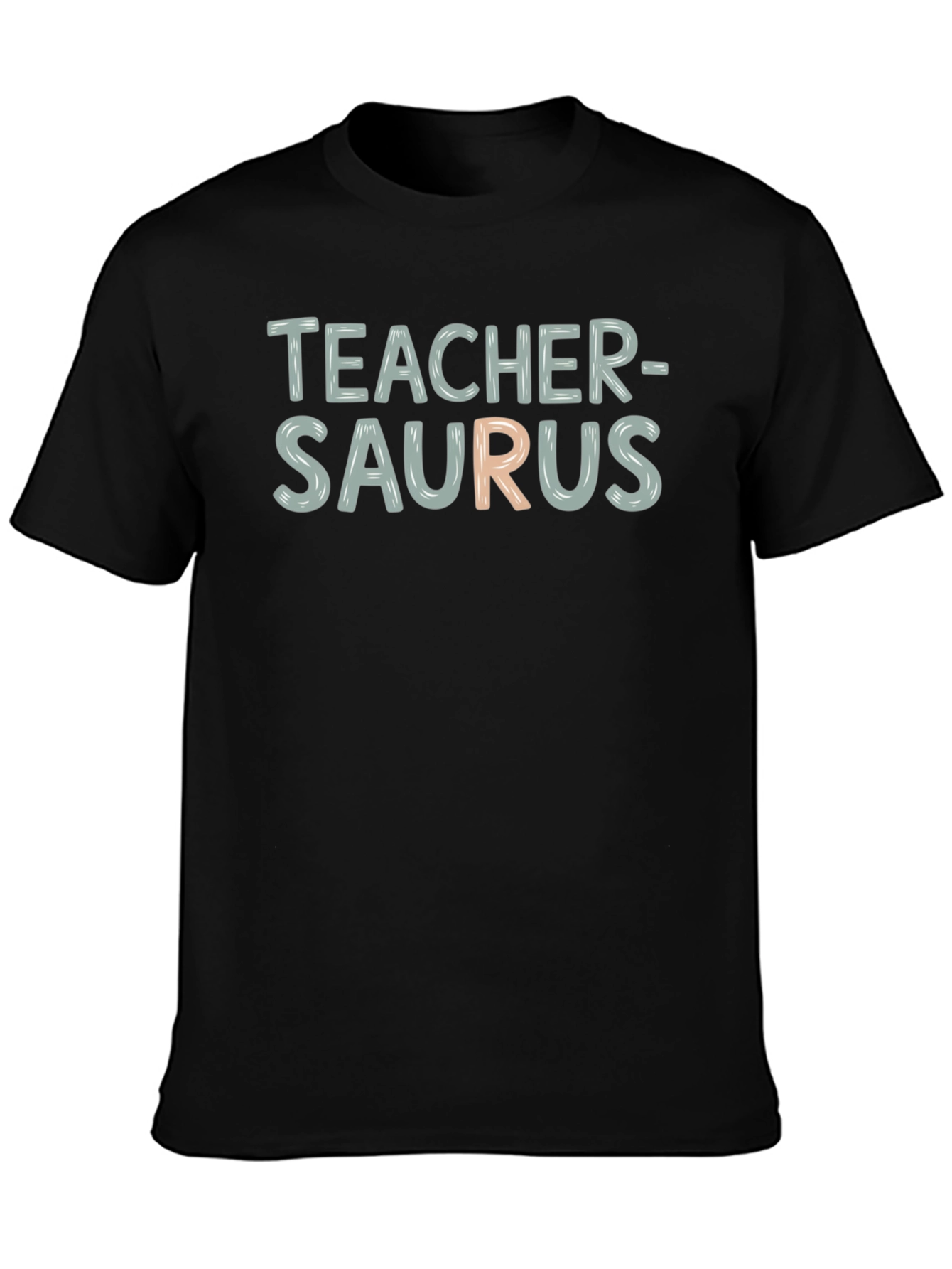 Teacher-Saurus Funny T-Shirt - Black Cotton Blend