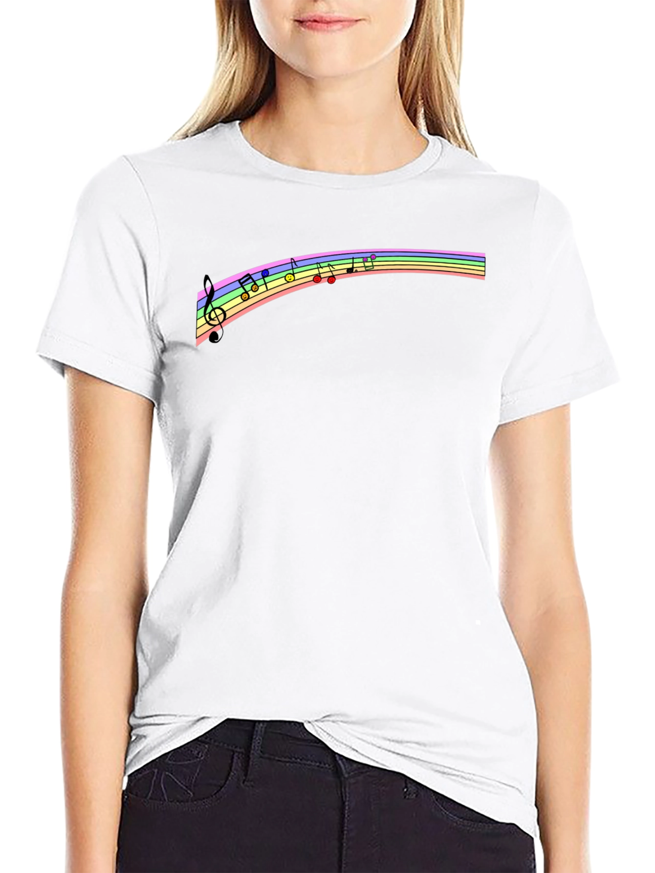 Rainbow Music Note T-Shirt