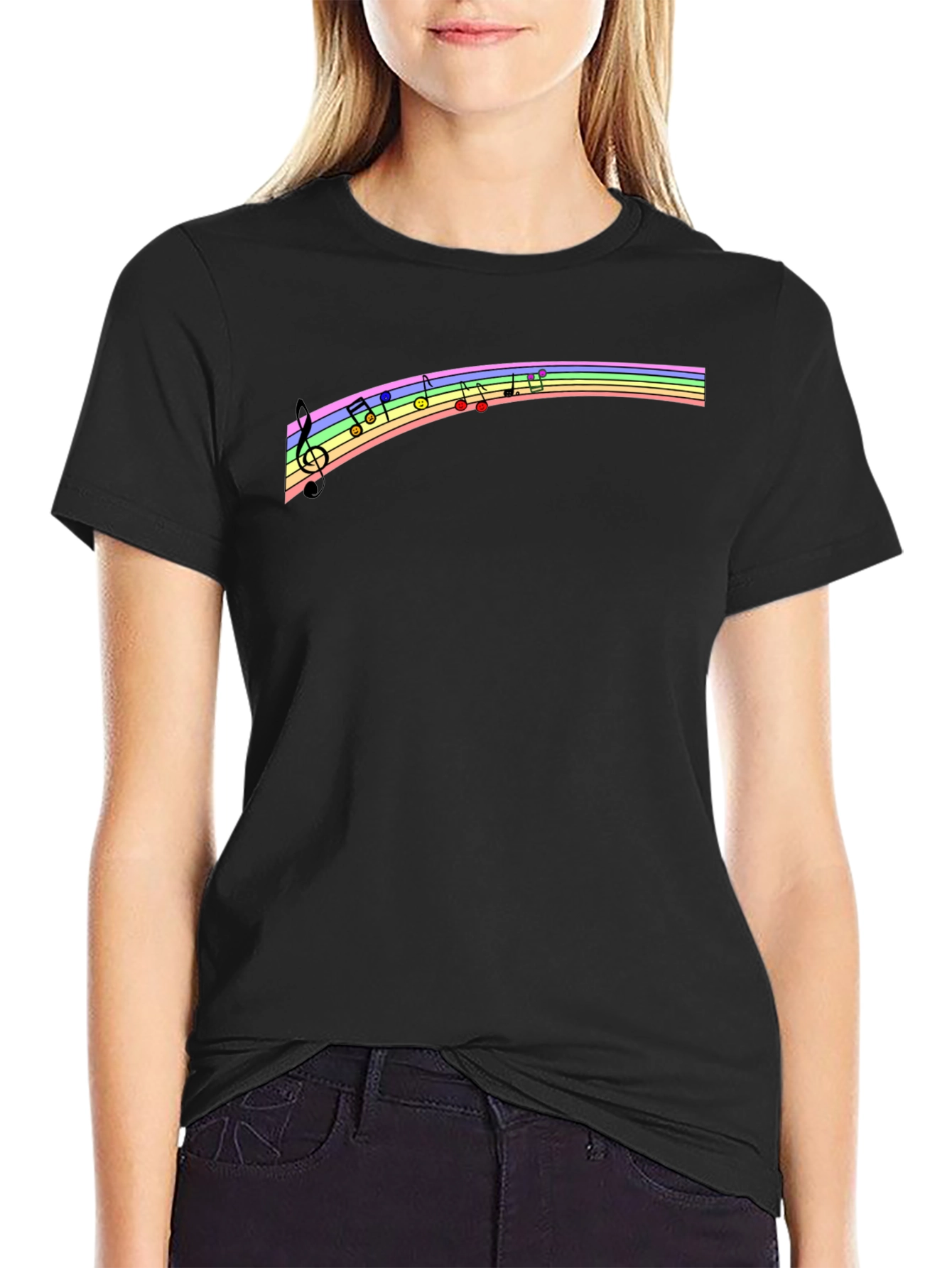 Rainbow Music Note T-Shirt