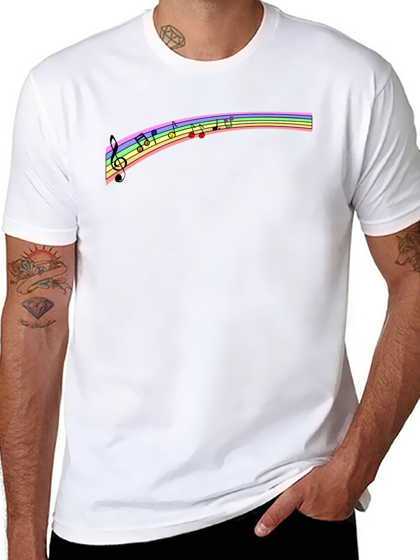 Rainbow Music Note T-Shirt