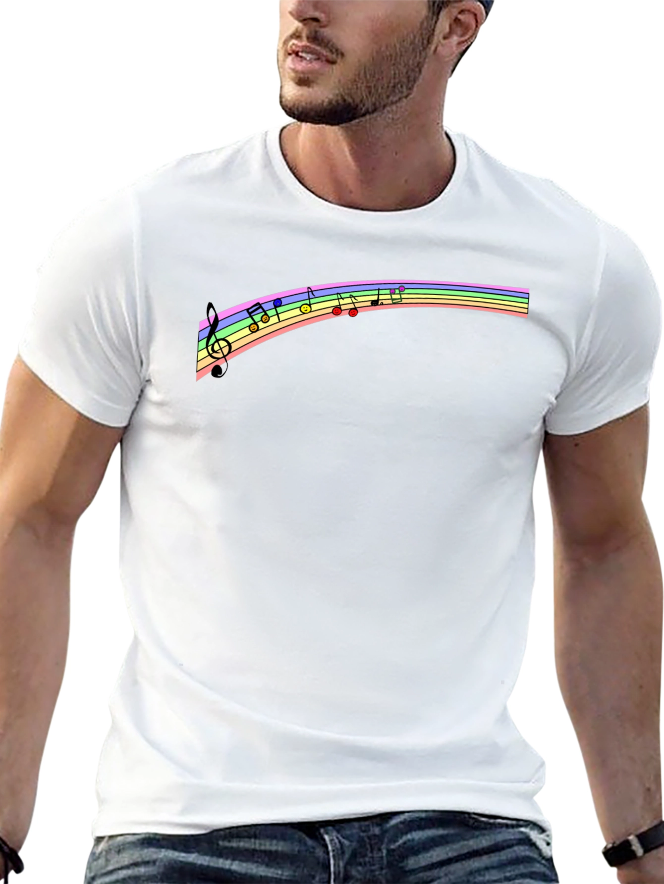 Rainbow Music Note T-Shirt