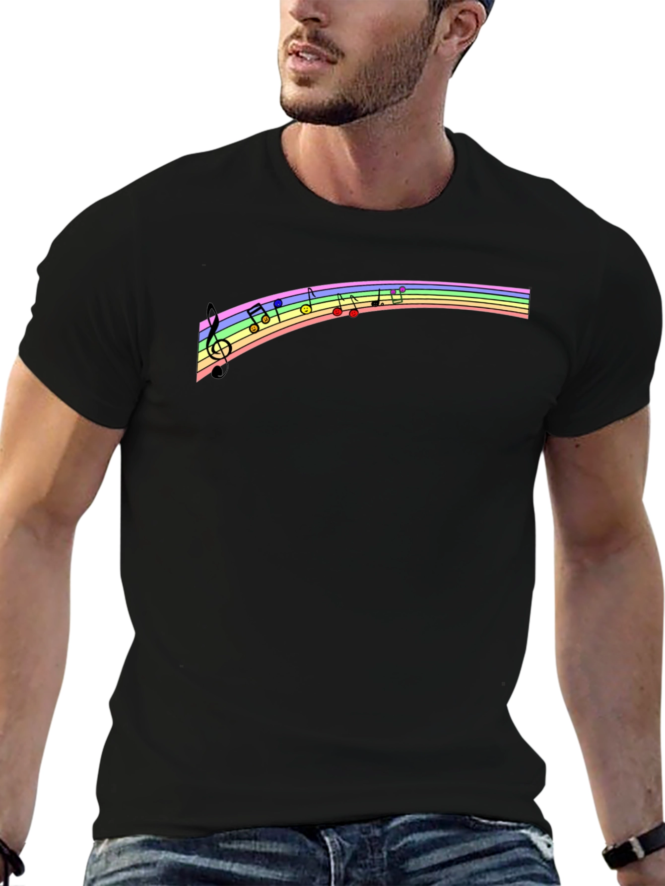 Rainbow Music Note T-Shirt