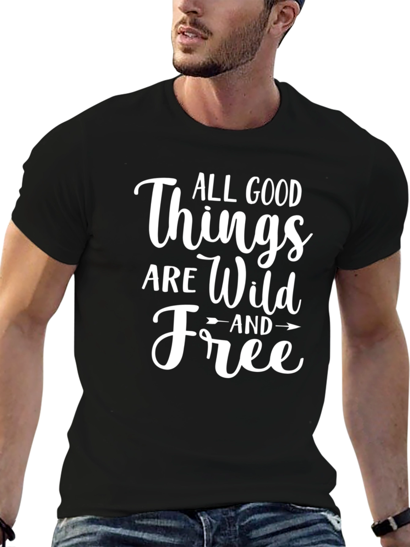 Wild & Free Graphic Tee - Black Unisex T-Shirt