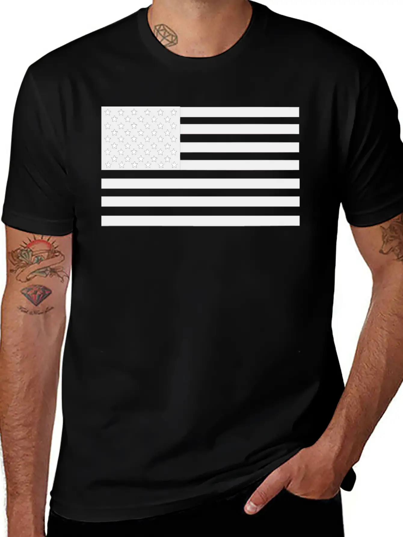 US Flag Grey Unisex Casual T-Shirt – Clean Design For Daily Comfort