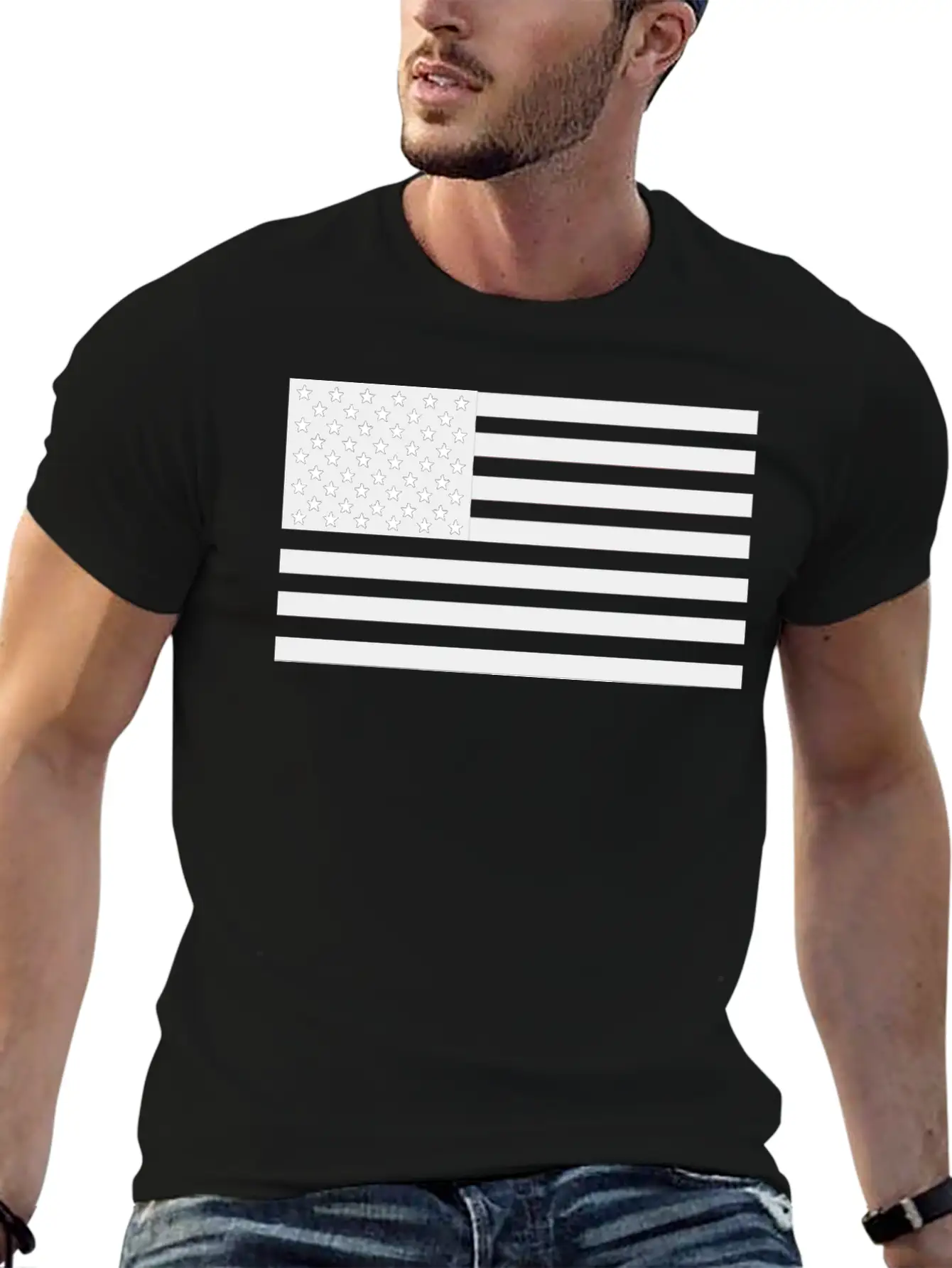 US Flag Grey Unisex Casual T-Shirt – Clean Design For Daily Comfort