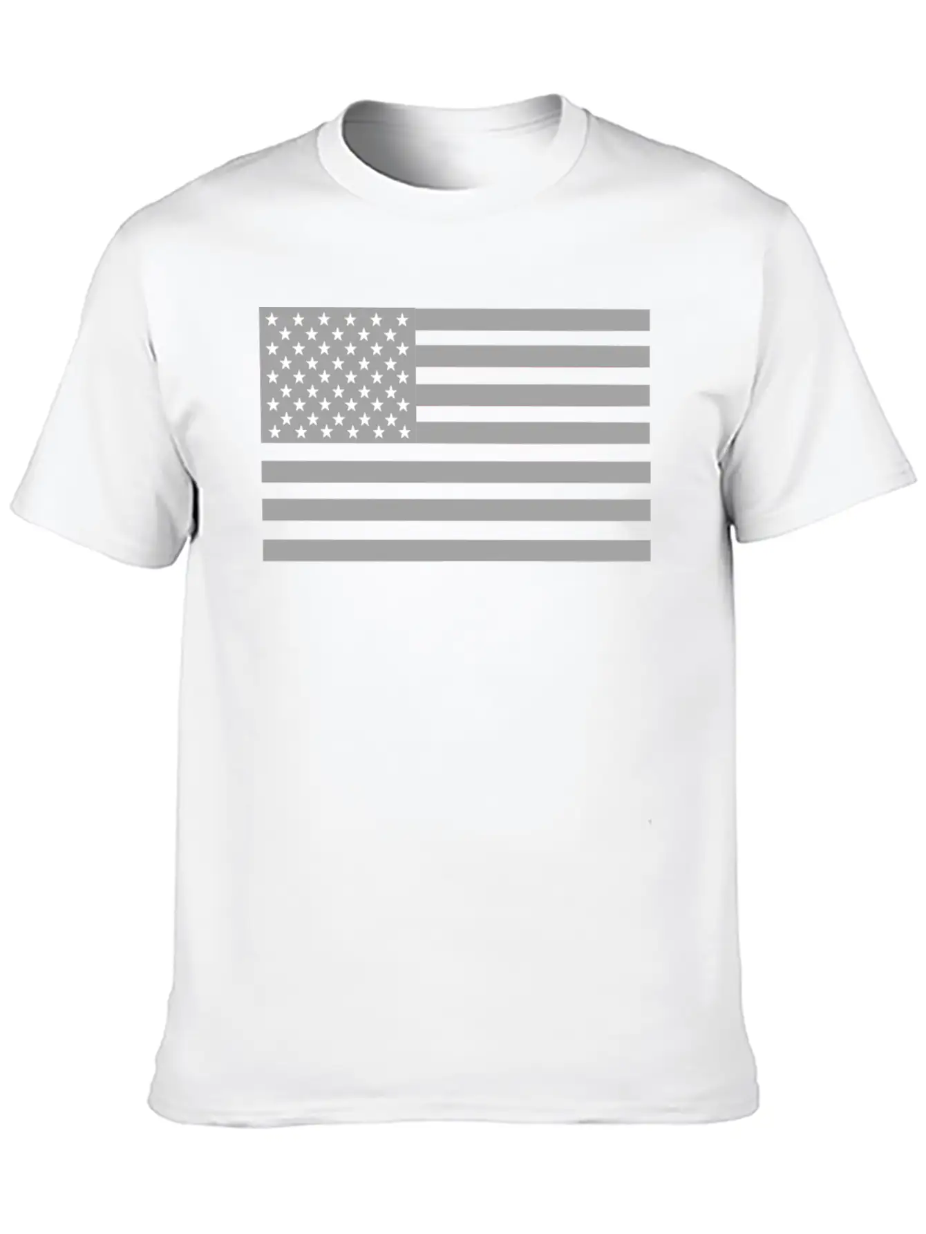 US Flag Grey Unisex Casual T-Shirt – Clean Design For Daily Comfort