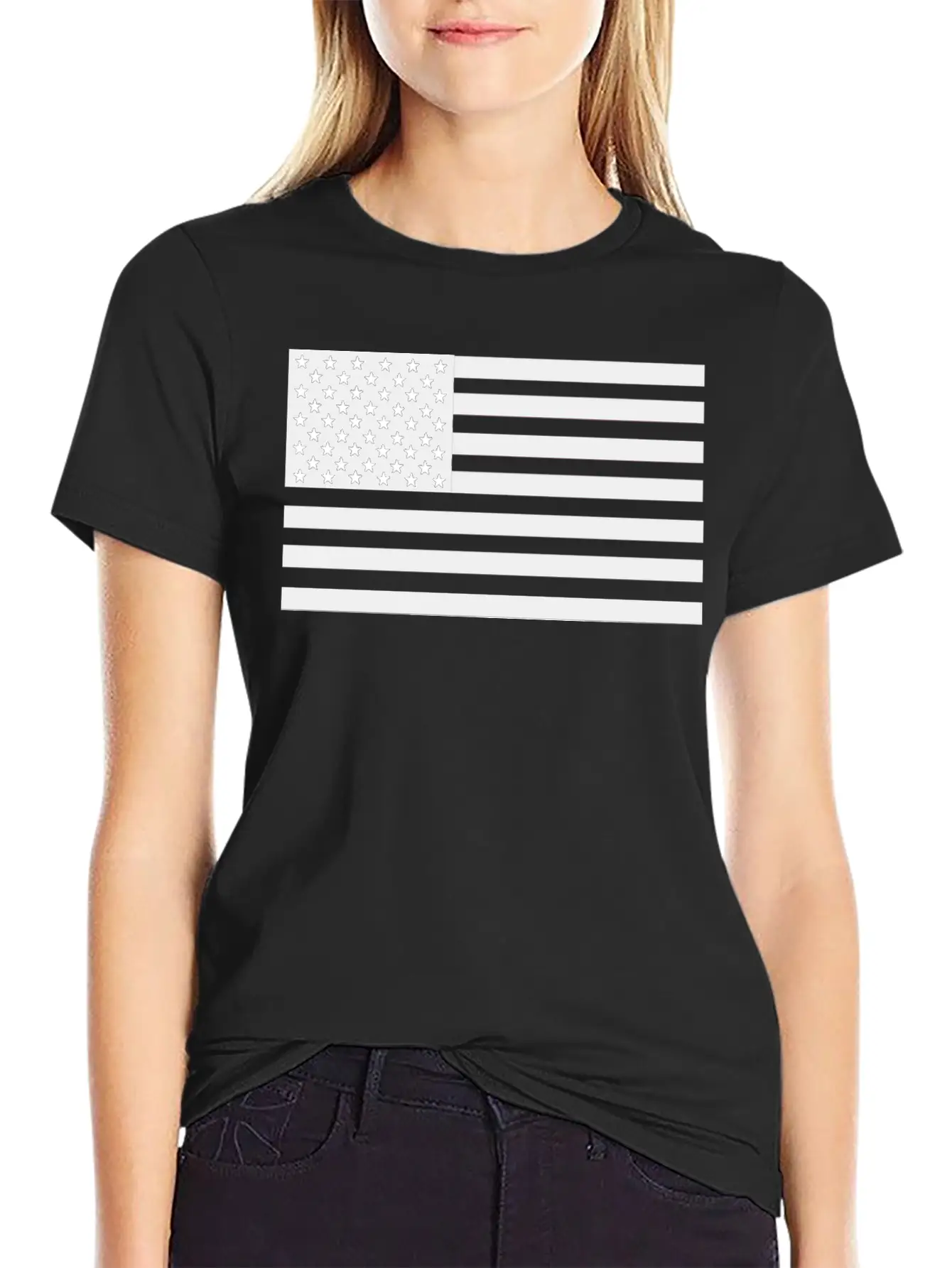 US Flag Grey Unisex Casual T-Shirt – Clean Design For Daily Comfort