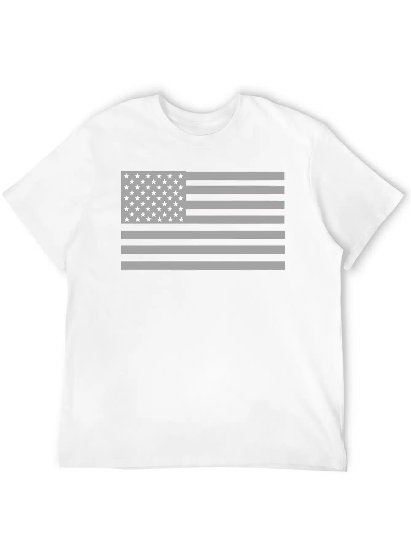 US Flag Grey Unisex Casual T-Shirt – Clean Design For Daily Comfort
