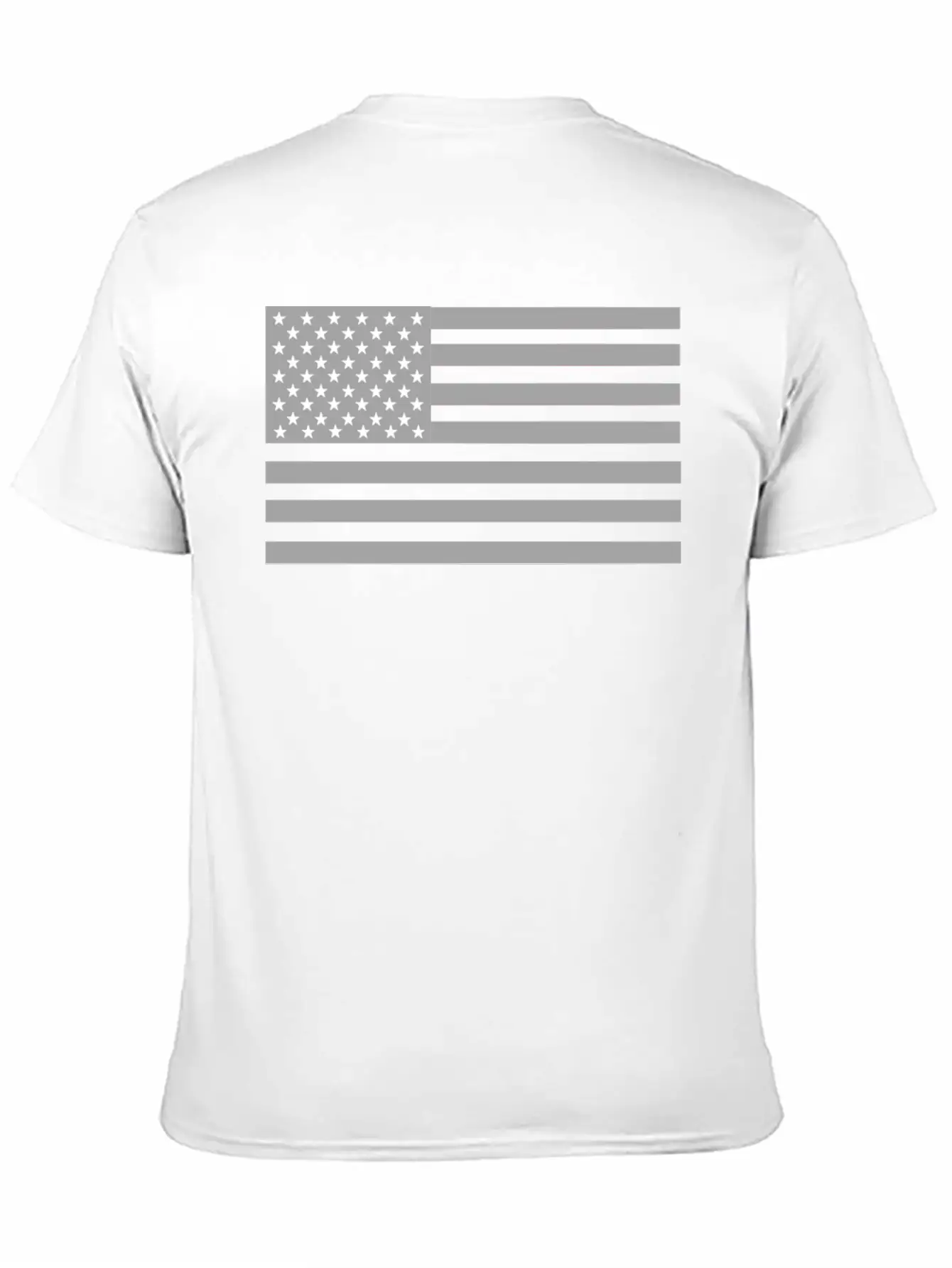 US Flag Grey Unisex Casual T-Shirt – Clean Design For Daily Comfort