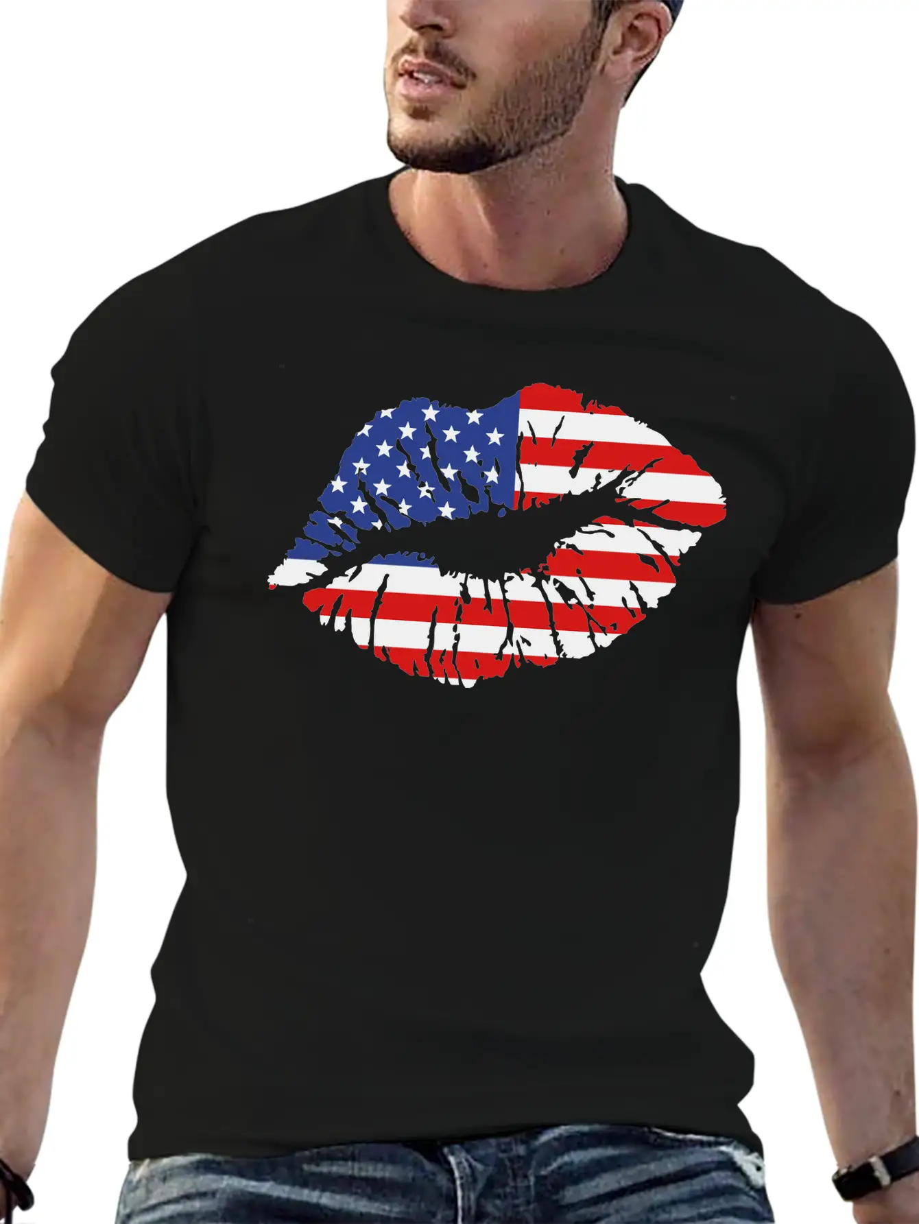 USA Lips Unisex Casual T-Shirt – Clean Design For Daily Comfort