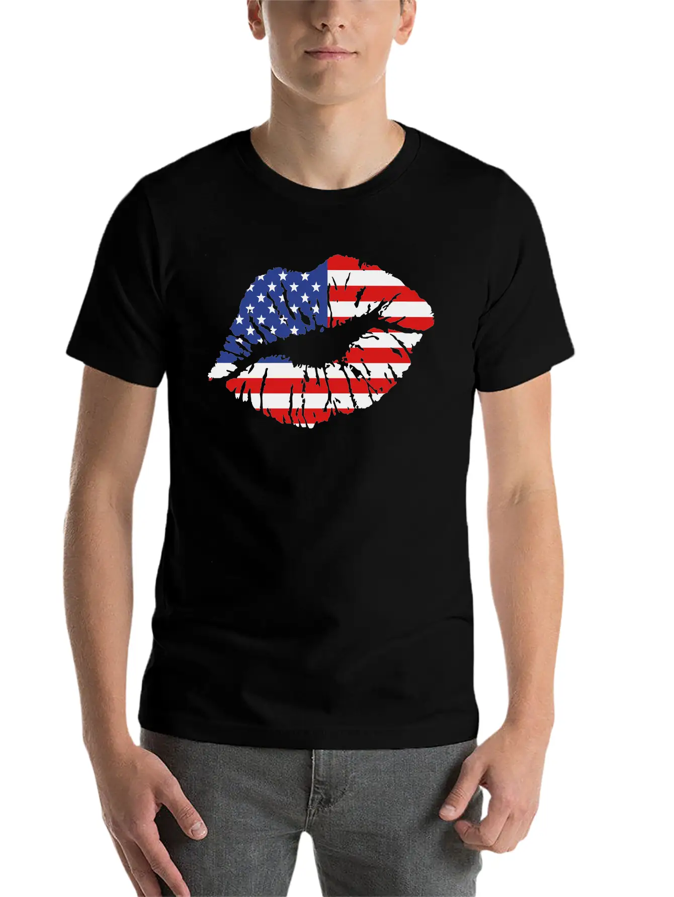 USA Lips Unisex Casual T-Shirt – Clean Design For Daily Comfort