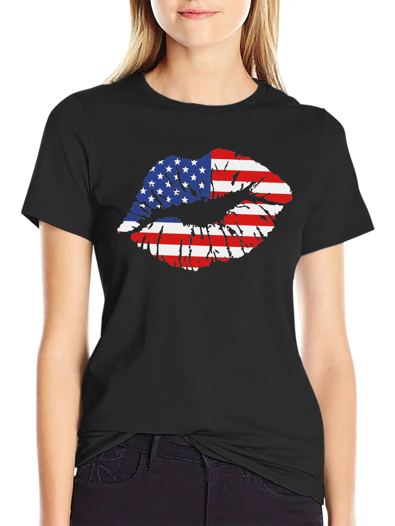 USA Lips Unisex Casual T-Shirt – Clean Design For Daily Comfort