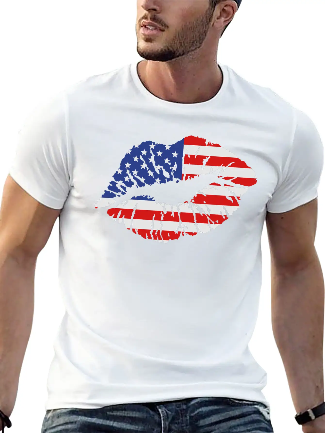 USA Lips Unisex Casual T-Shirt – Clean Design For Daily Comfort
