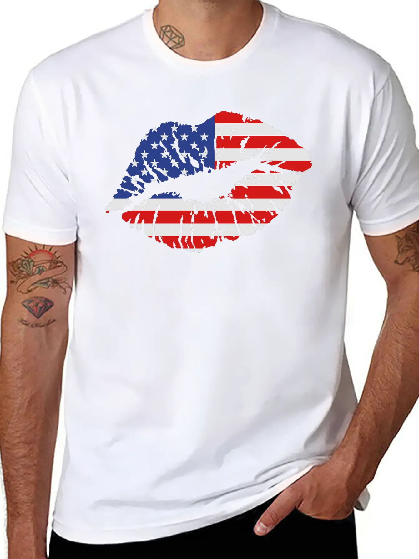 USA Lips Unisex Casual T-Shirt – Clean Design For Daily Comfort