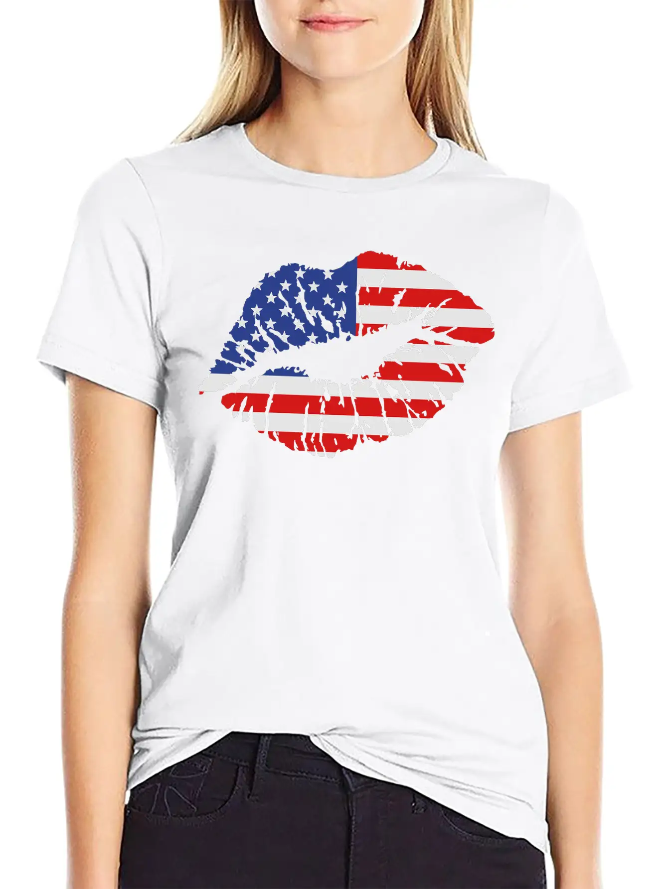 USA Lips Unisex Casual T-Shirt – Clean Design For Daily Comfort