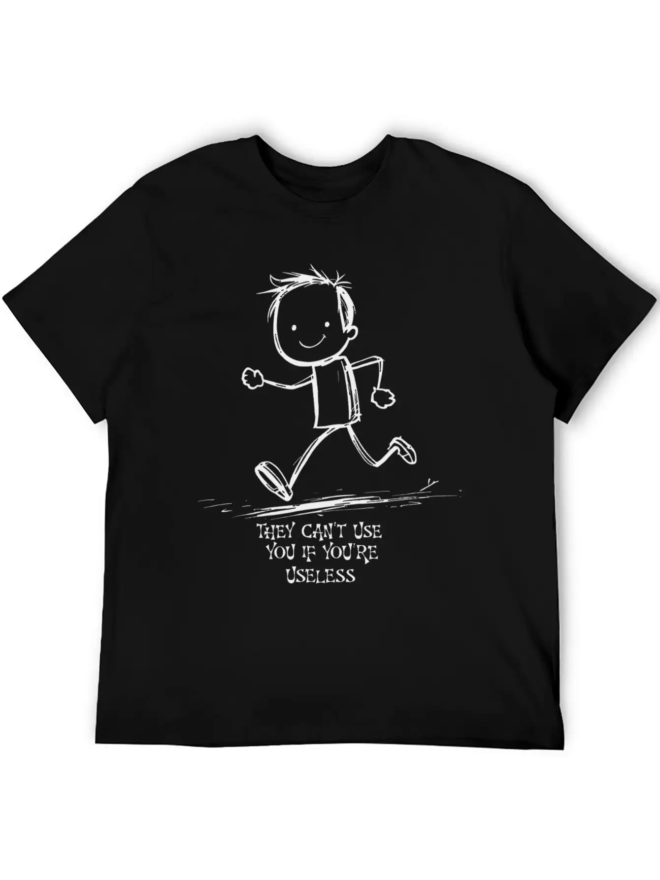Useless Cartoon Funny Minimalism Unisex Casual T-Shirt – Clean Design For Daily Comfort