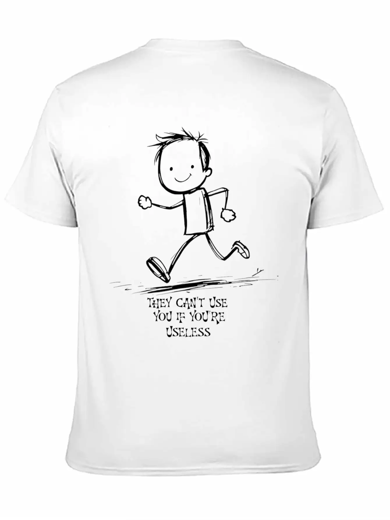 Useless Cartoon Funny Minimalism Unisex Casual T-Shirt – Clean Design For Daily Comfort