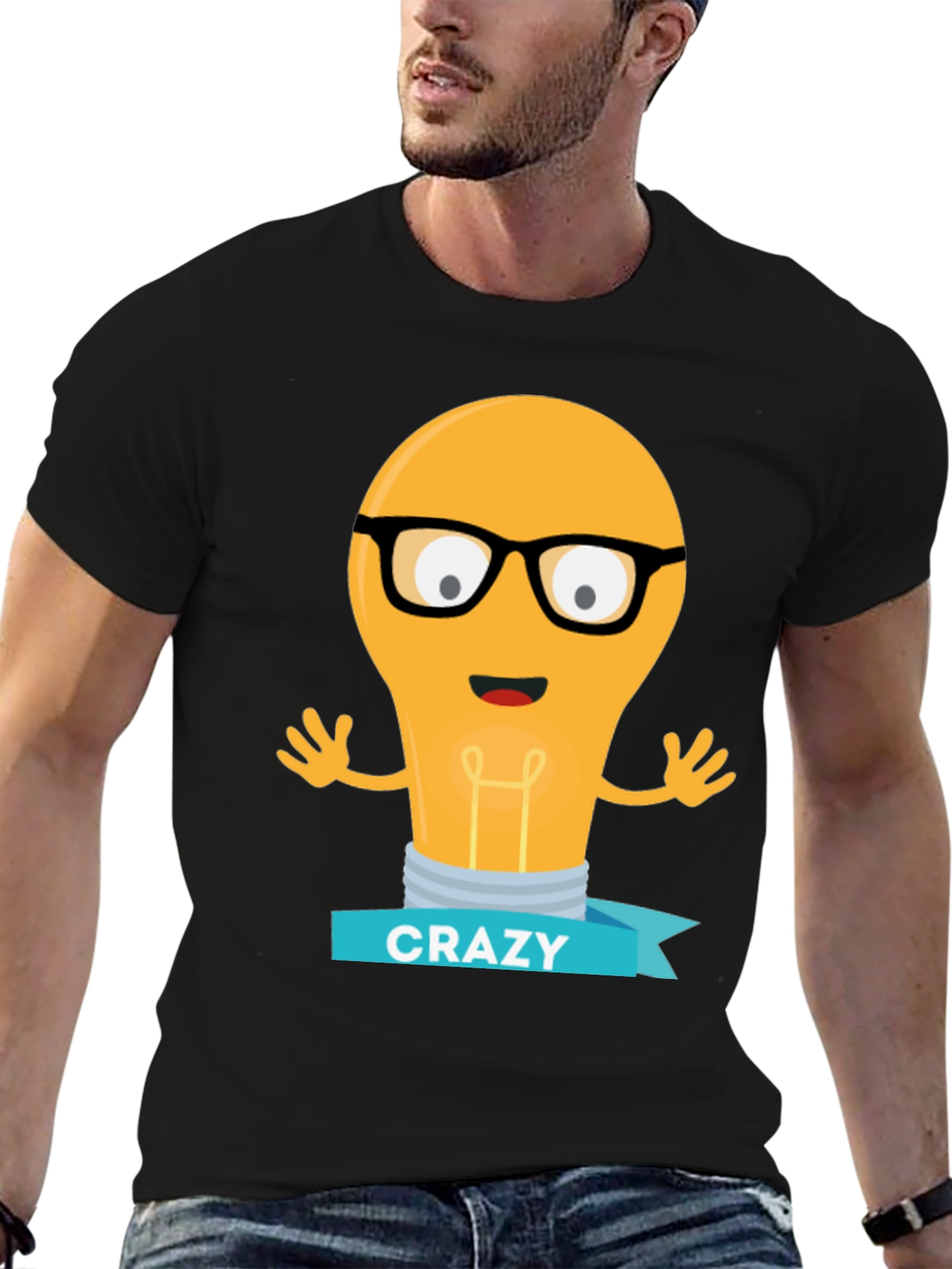 Crazy Idea Light Bulb Graphic T-Shirt