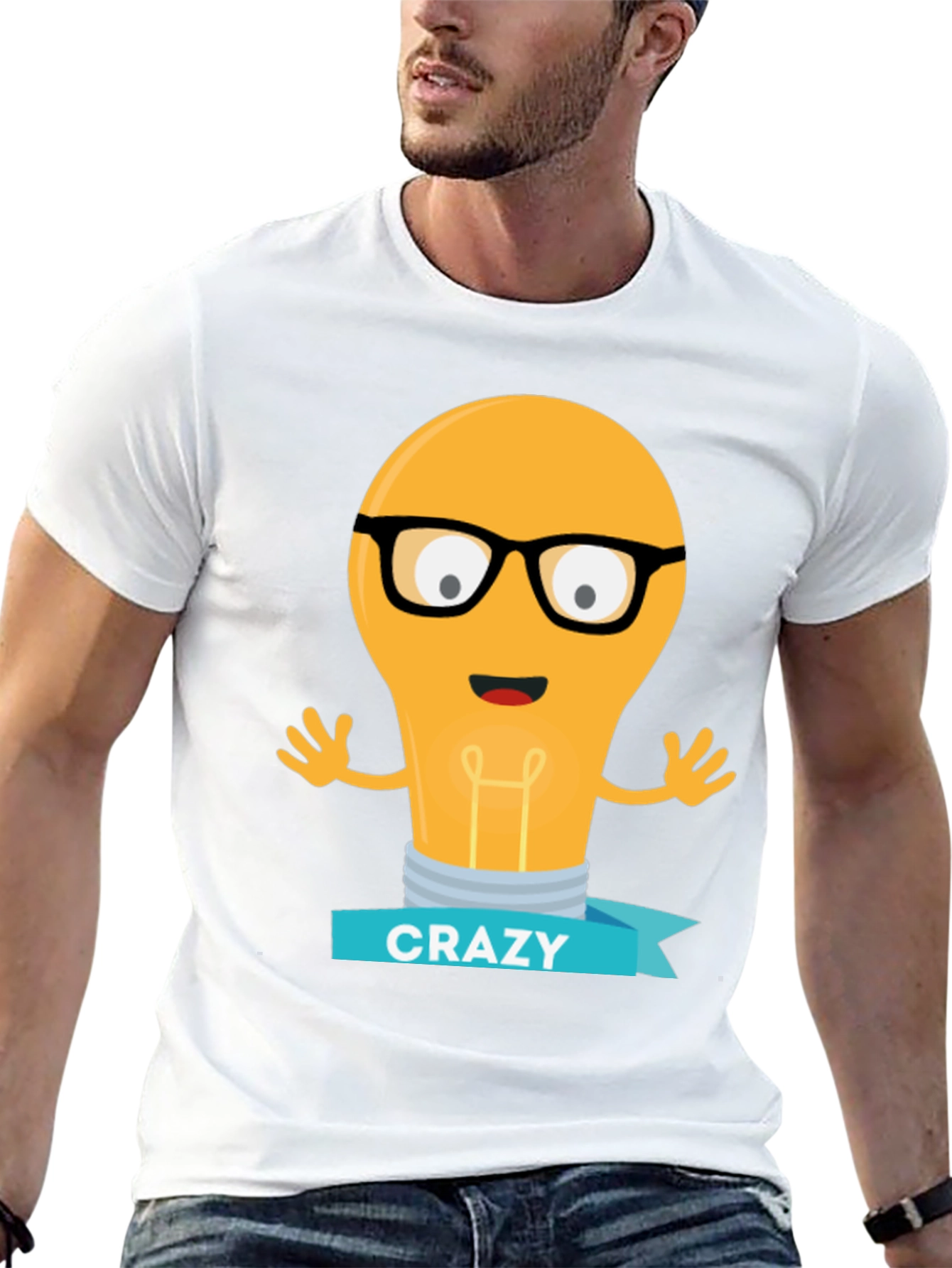 Crazy Idea Light Bulb Graphic T-Shirt