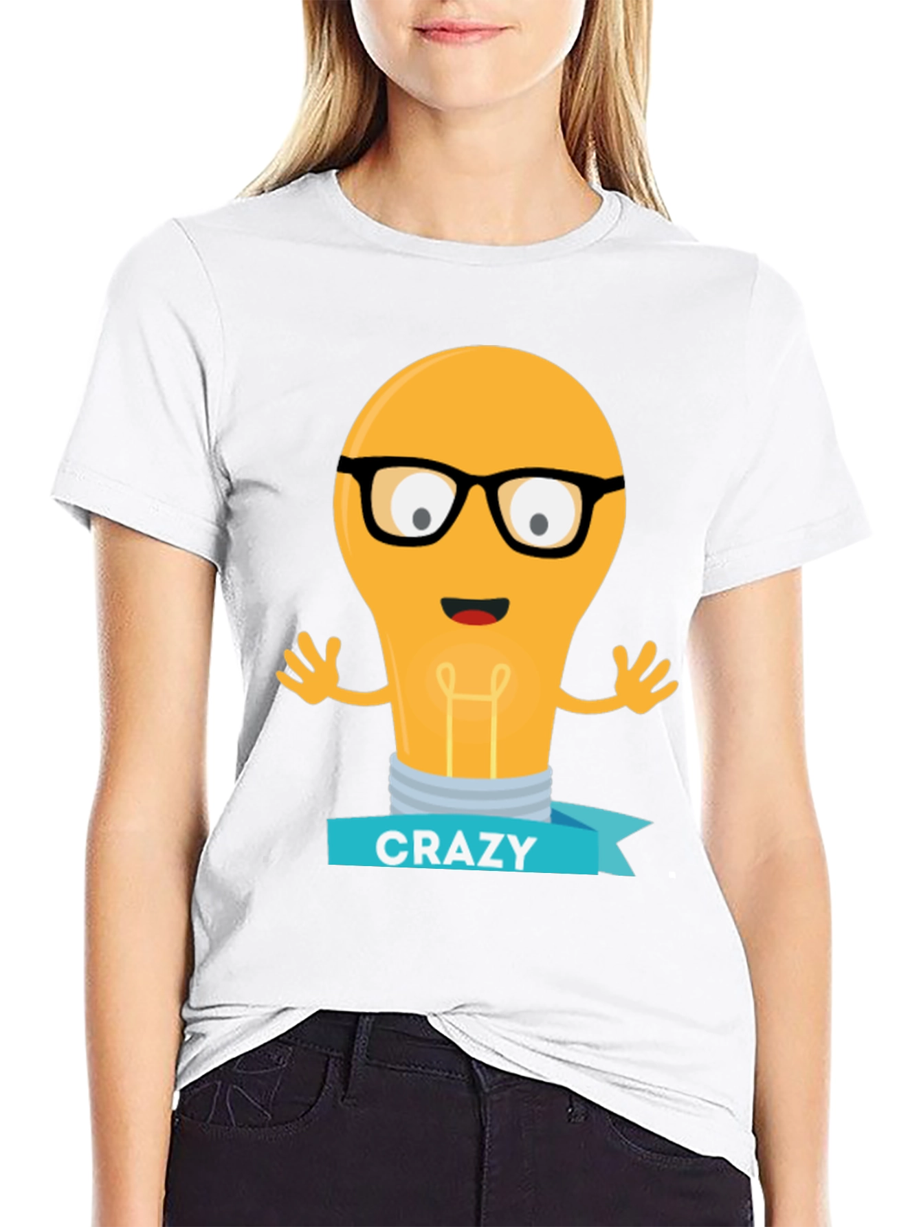 Crazy Idea Light Bulb Graphic T-Shirt