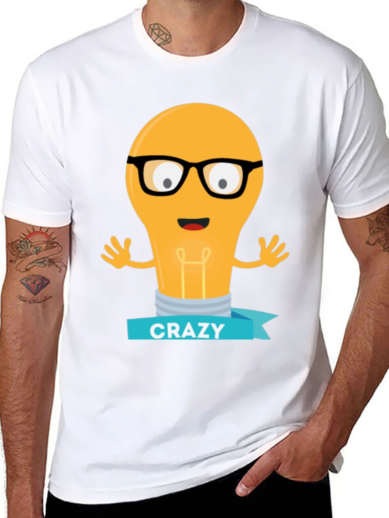 Crazy Idea Light Bulb Graphic T-Shirt