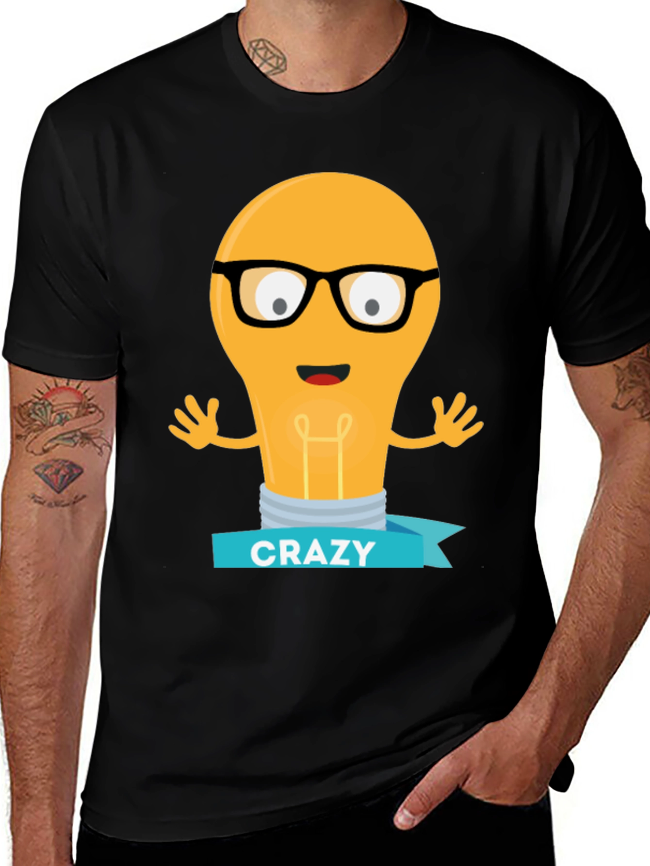 Crazy Idea Light Bulb Graphic T-Shirt