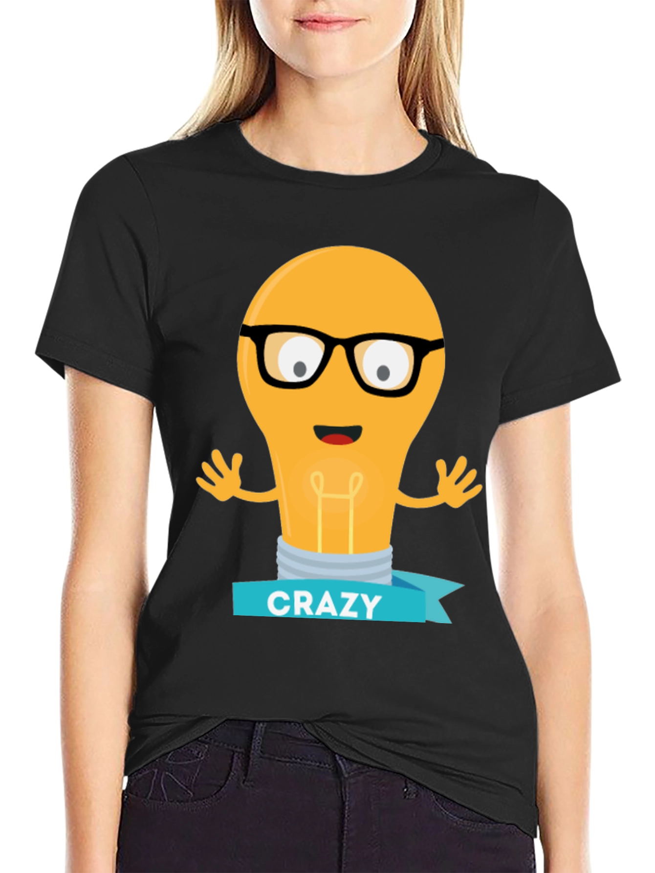 Crazy Idea Light Bulb Graphic T-Shirt
