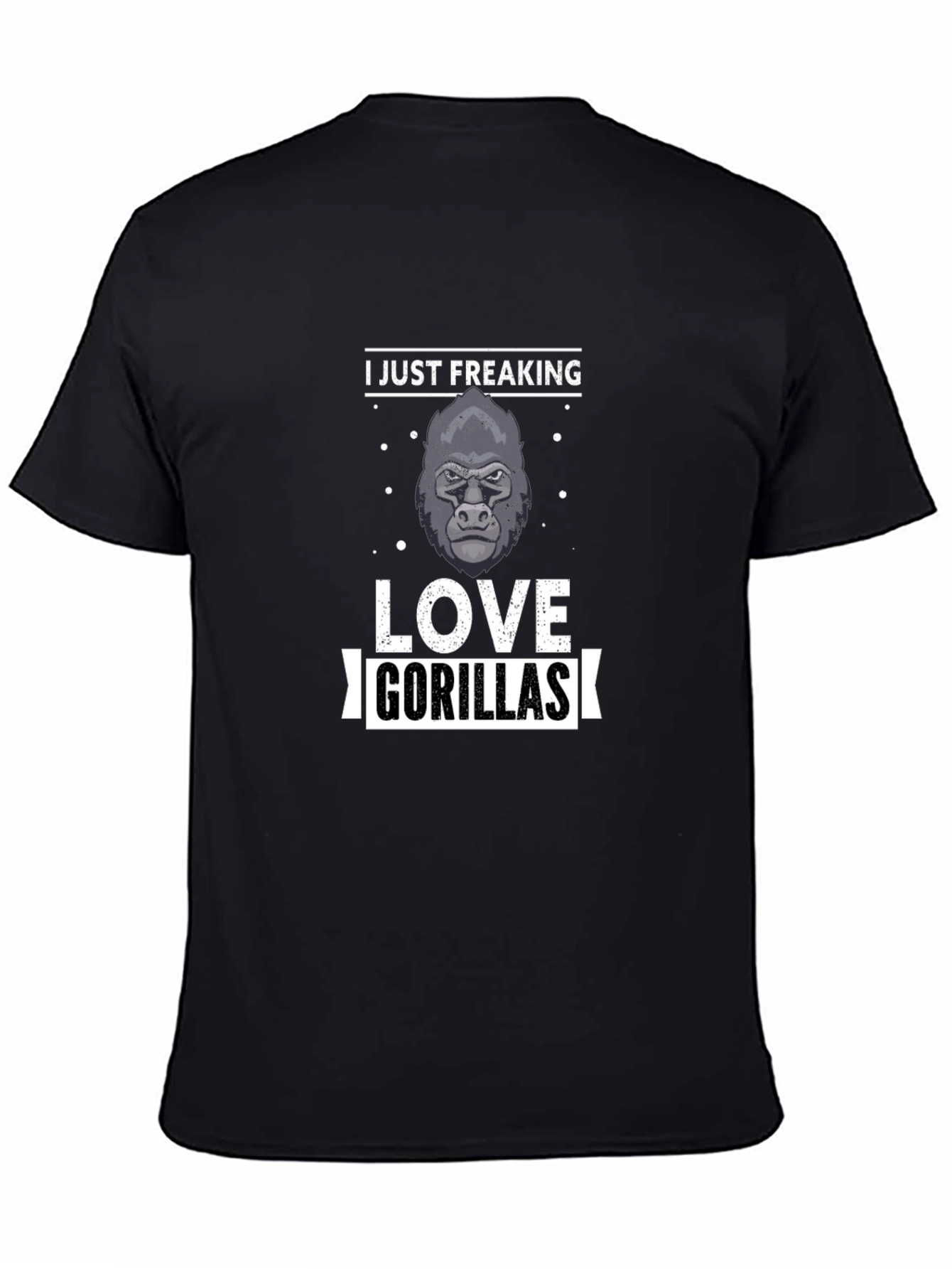 I Just Freaking Love Gorillas Mens Black T-Shirt