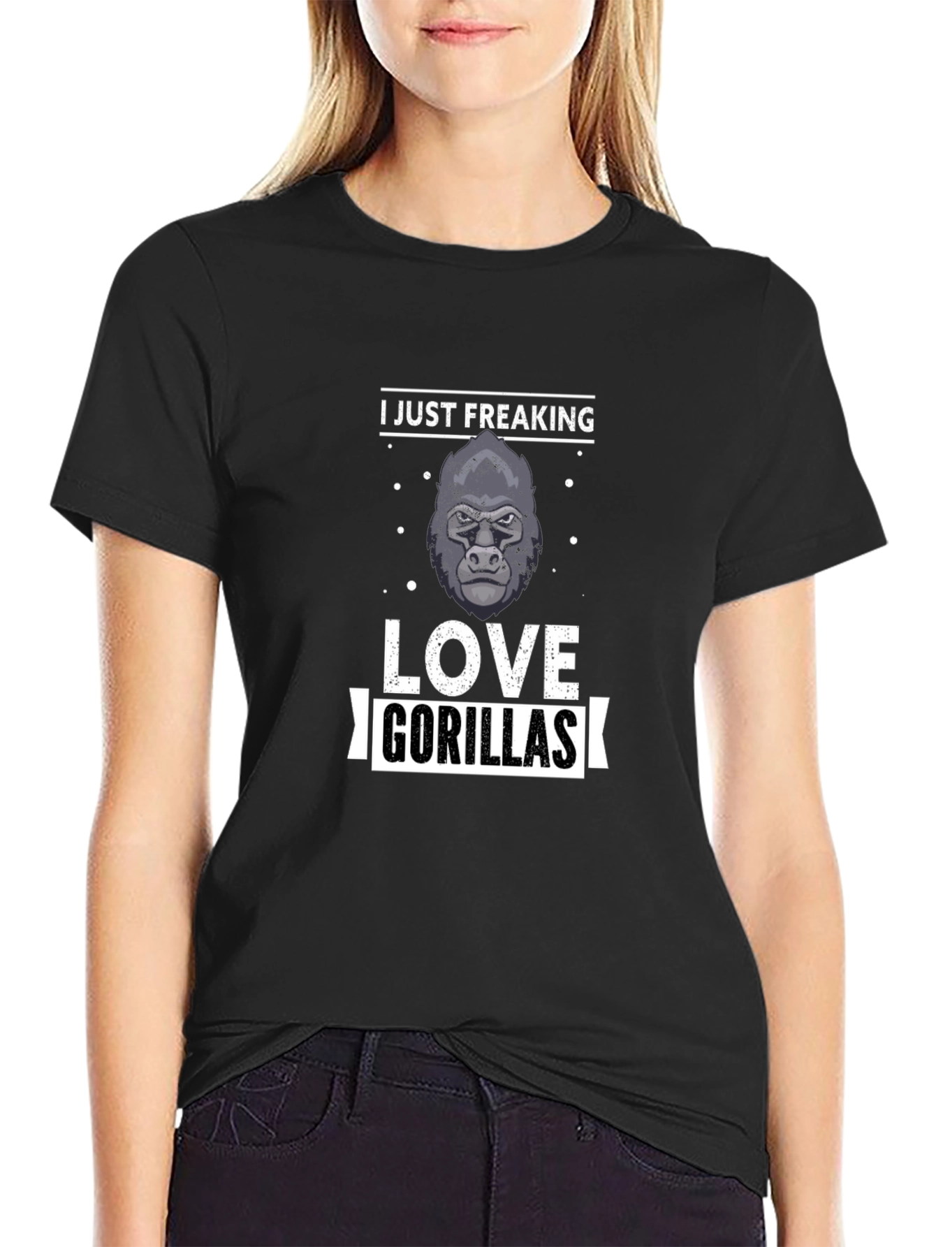 I Just Freaking Love Gorillas Mens Black T-Shirt