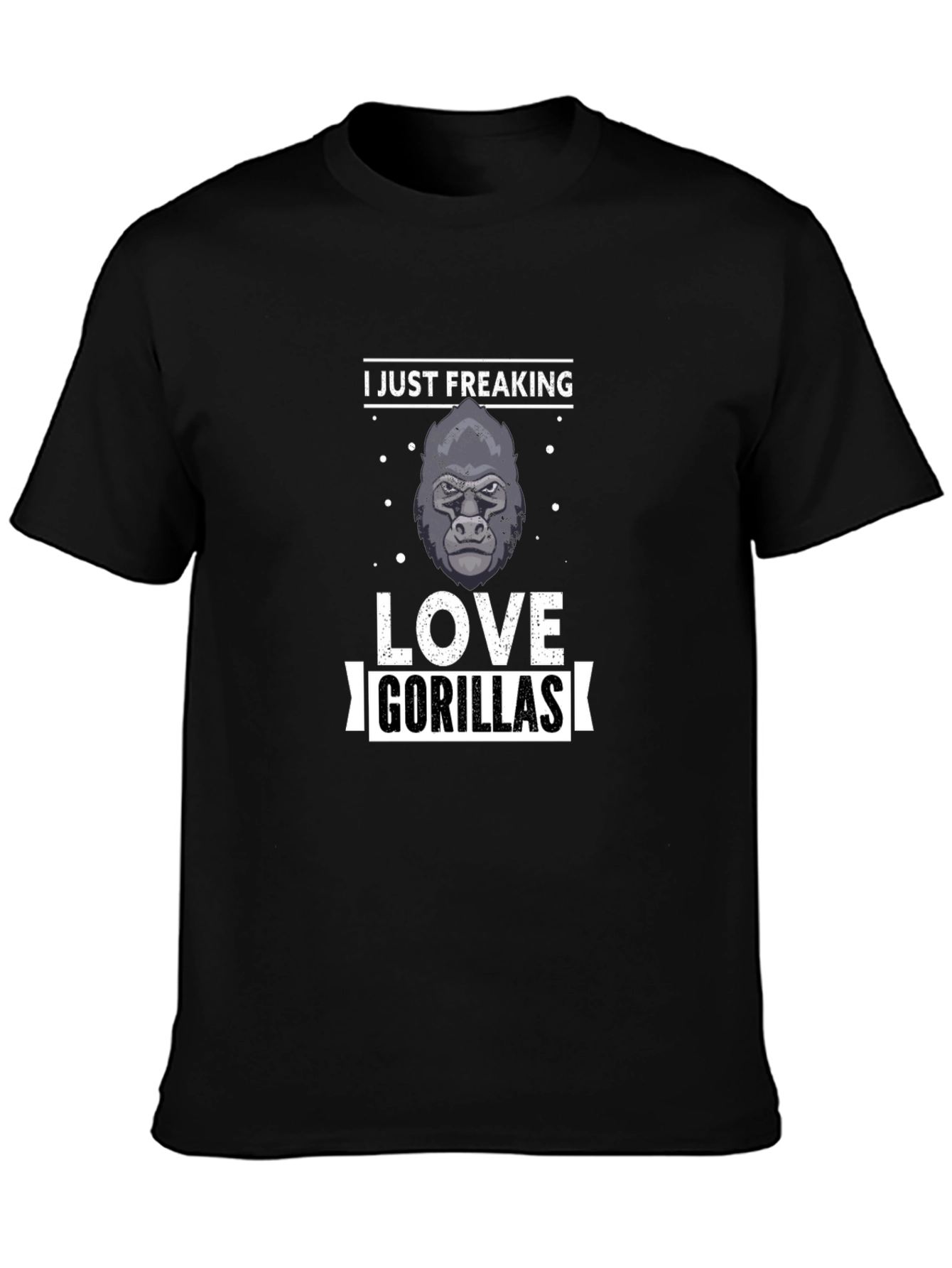 I Just Freaking Love Gorillas Mens Black T-Shirt
