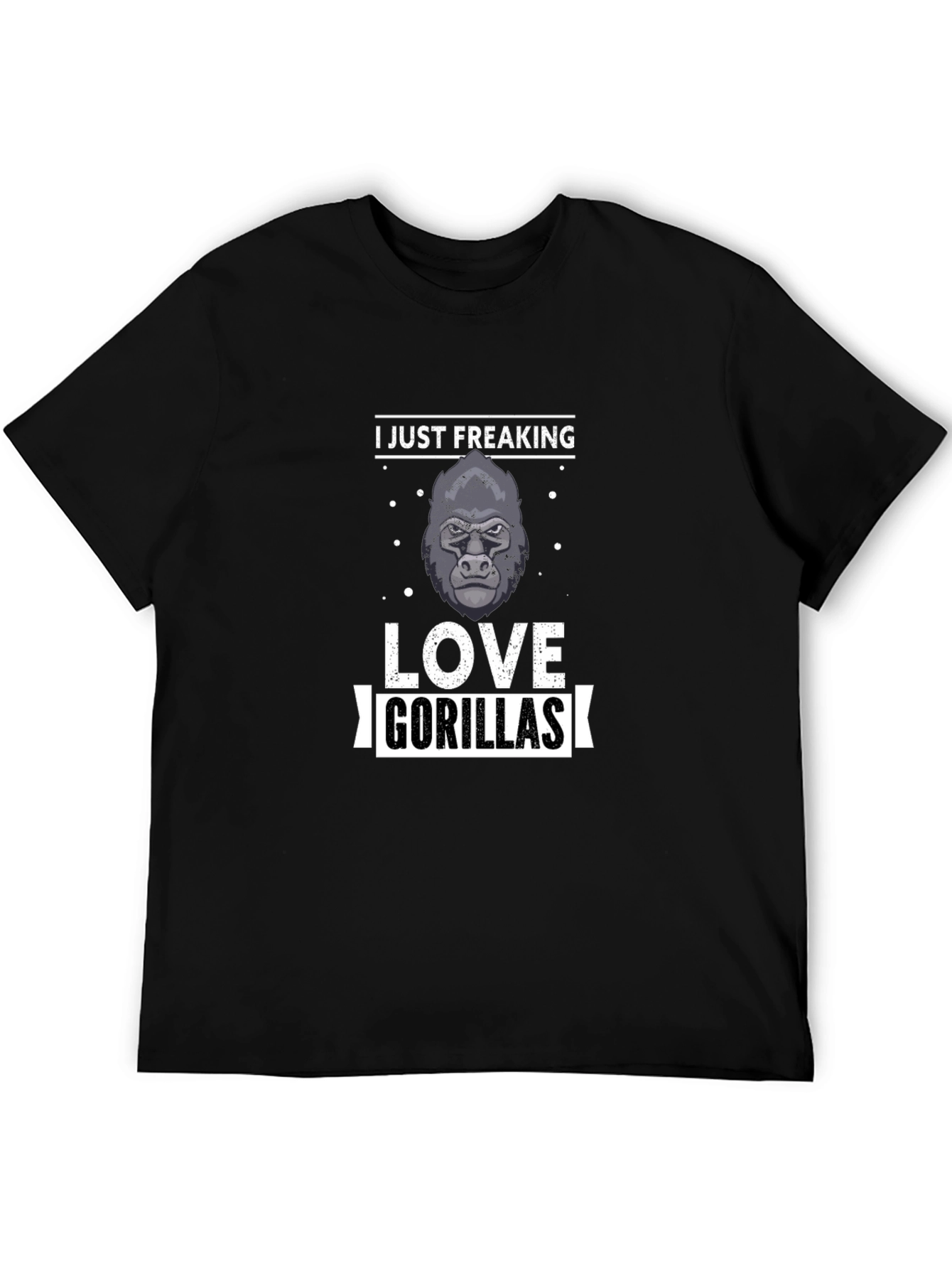 I Just Freaking Love Gorillas Mens Black T-Shirt