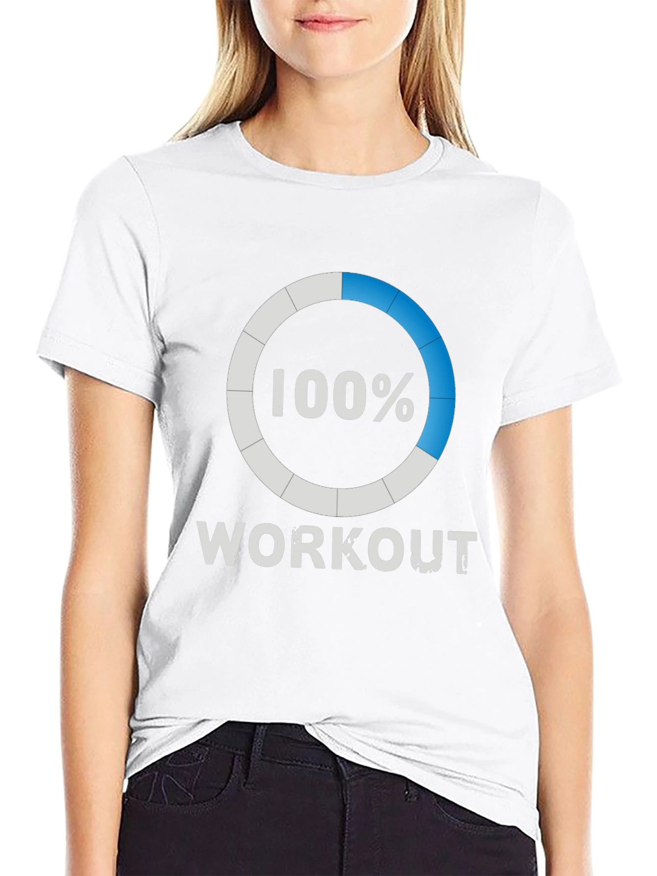 100% Workout Graphic Tee - Black Cotton T-Shirt