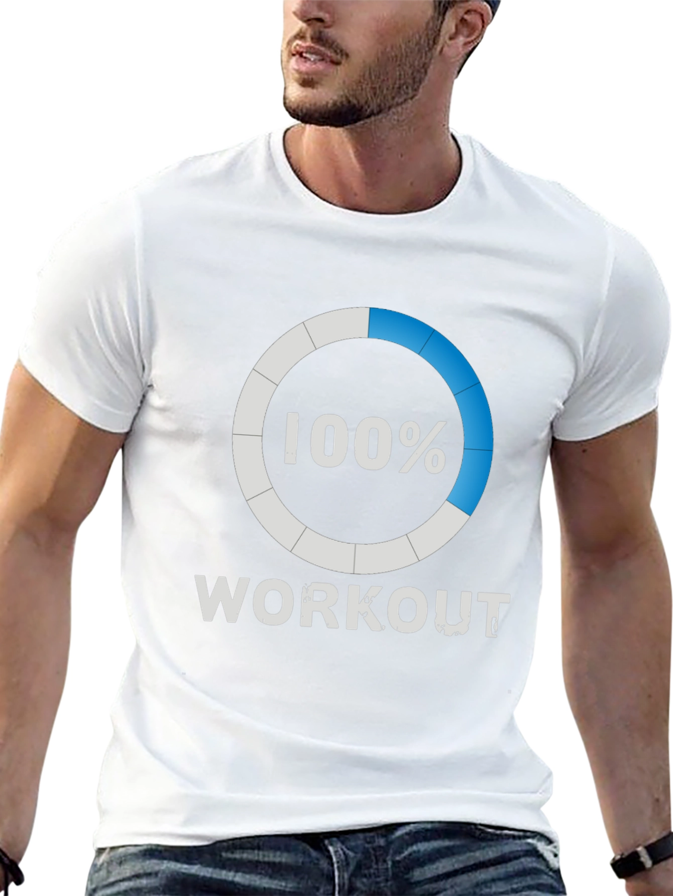 100% Workout Graphic Tee - Black Cotton T-Shirt