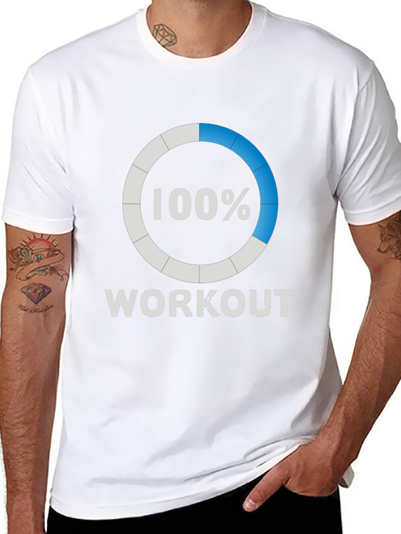 100% Workout Graphic Tee - Black Cotton T-Shirt