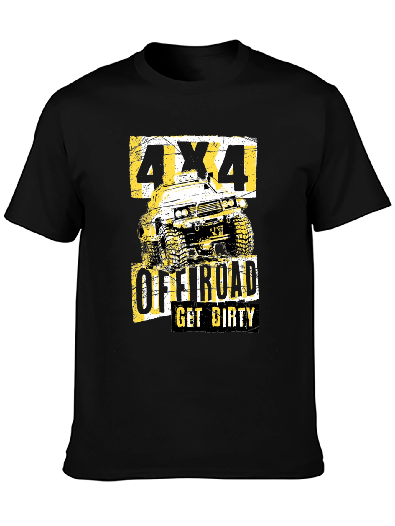 4x4 Off-Road Get Dirty Black Graphic T-Shirt