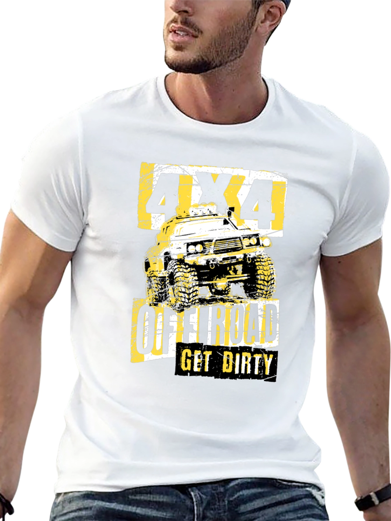 4x4 Off-Road Get Dirty Black Graphic T-Shirt