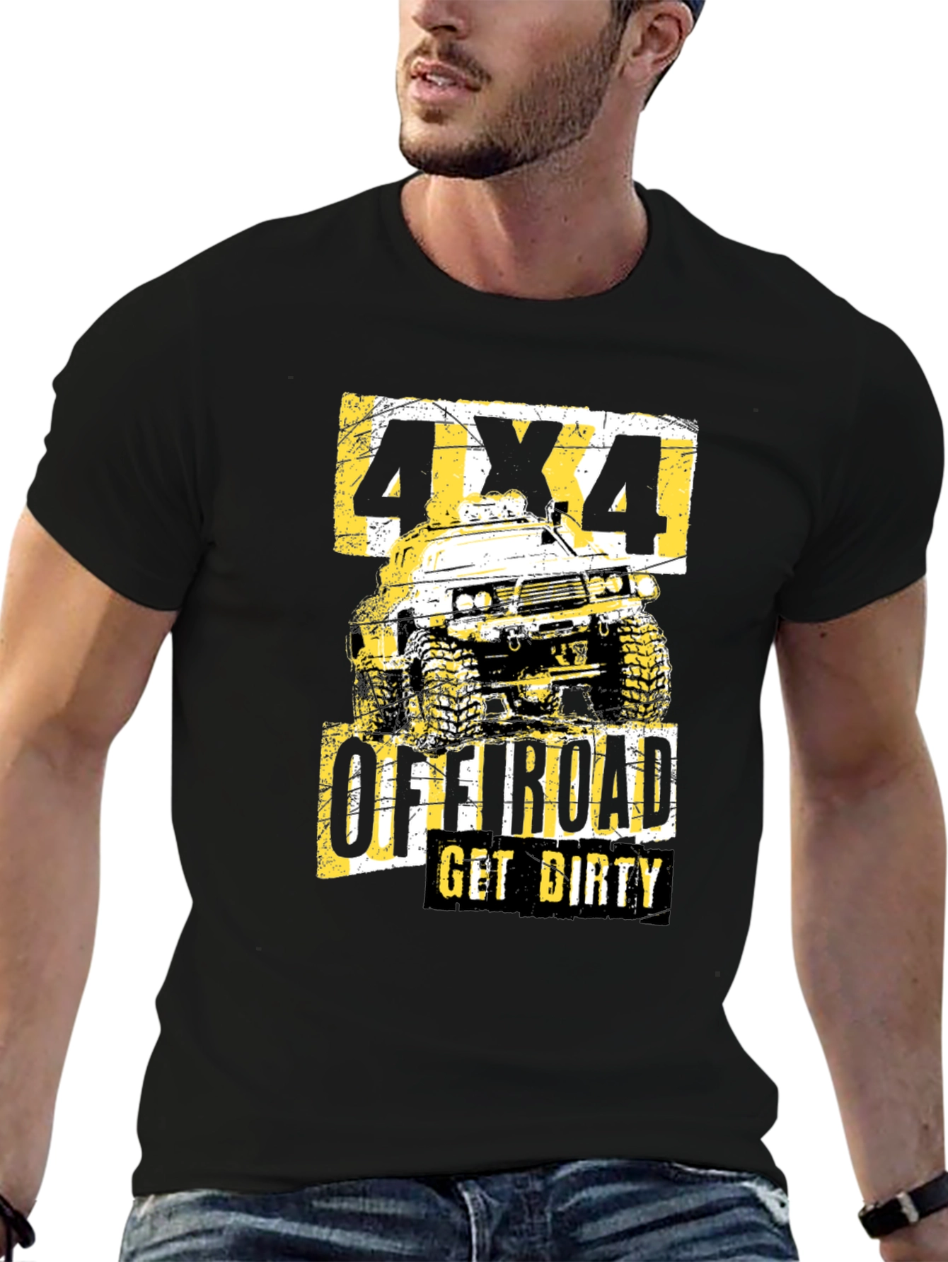 4x4 Off-Road Get Dirty Black Graphic T-Shirt