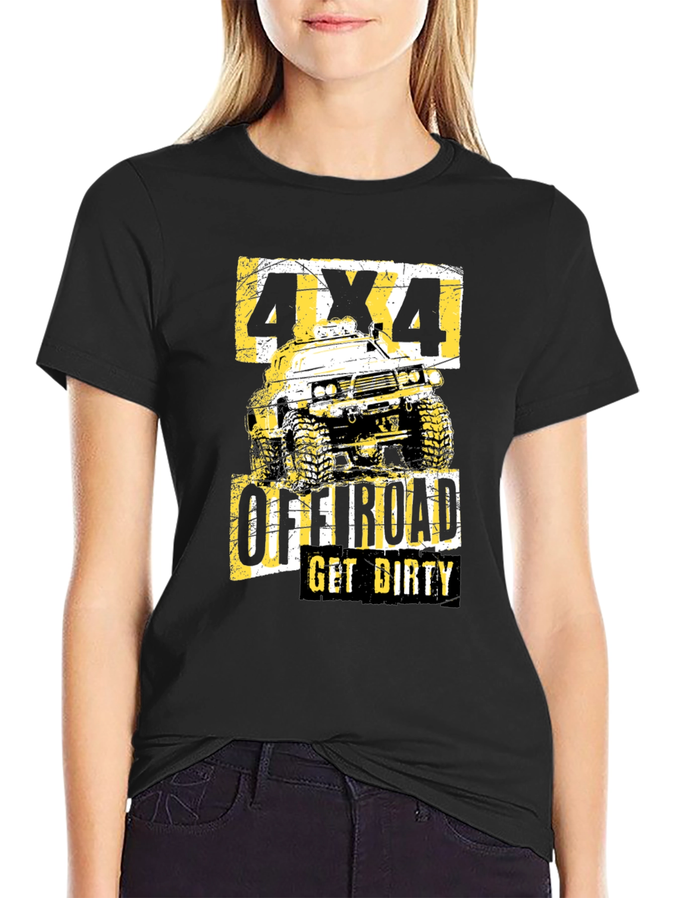 4x4 Off-Road Get Dirty Black Graphic T-Shirt
