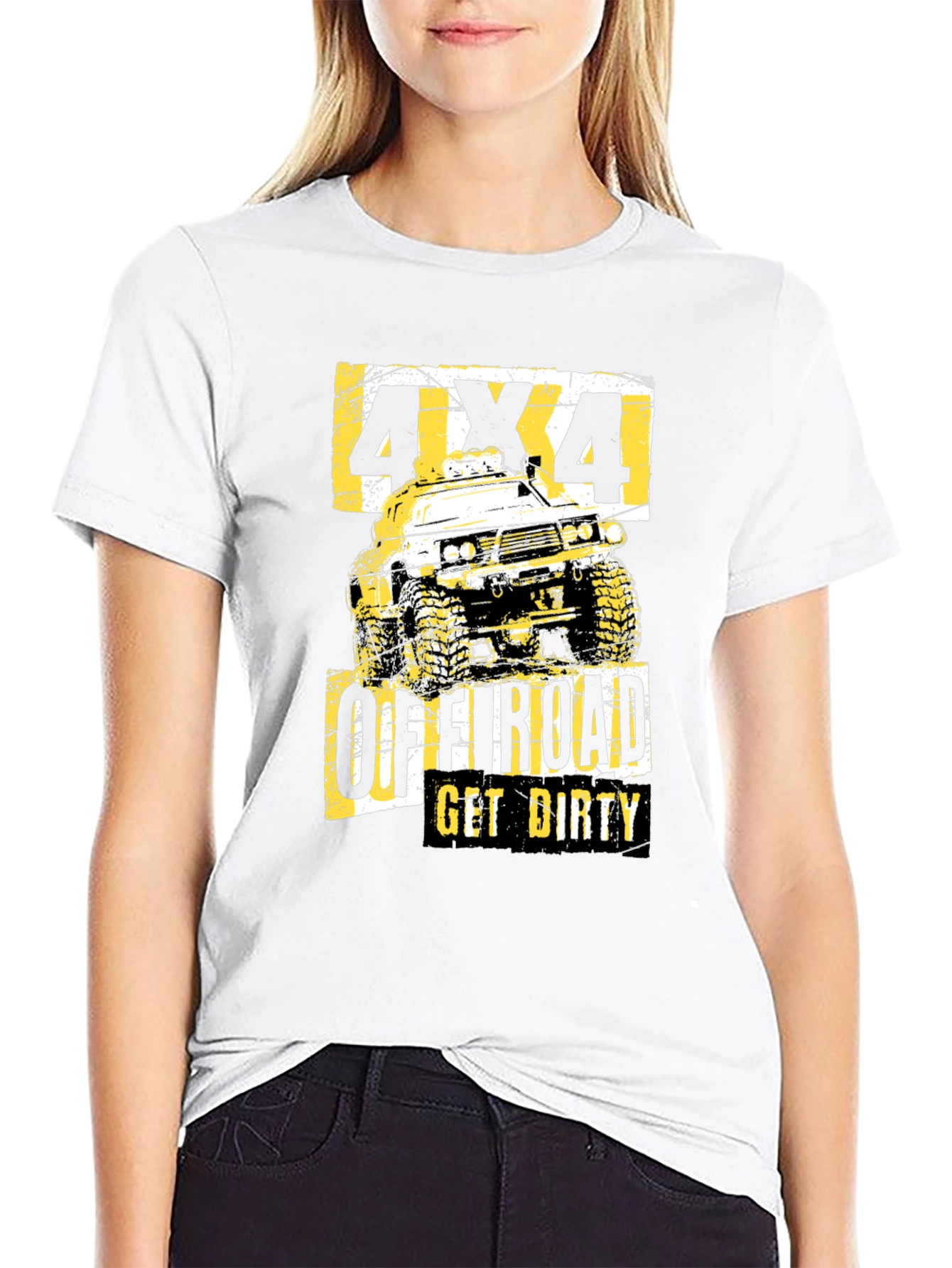 4x4 Off-Road Get Dirty Black Graphic T-Shirt
