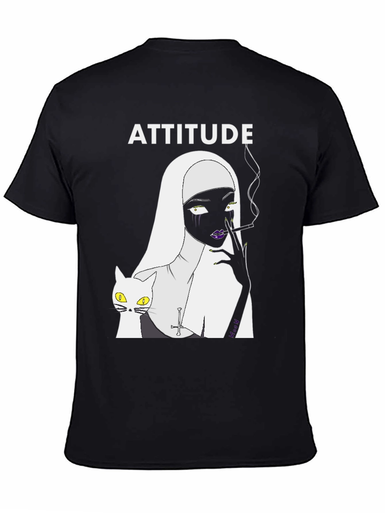 Attitude Nun Cat T-Shirt - Unique Graphic Tee