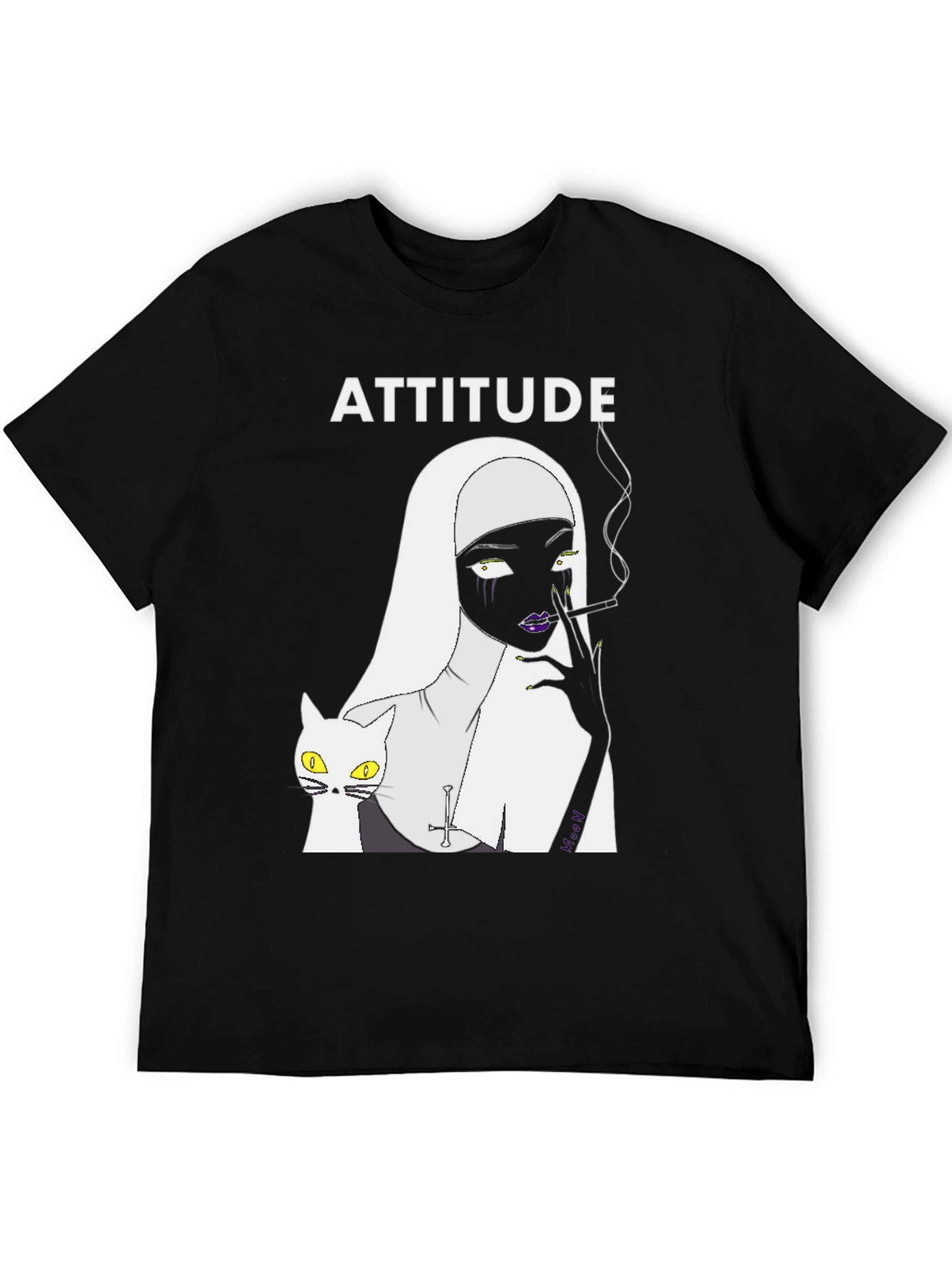 Attitude Nun Cat T-Shirt - Unique Graphic Tee