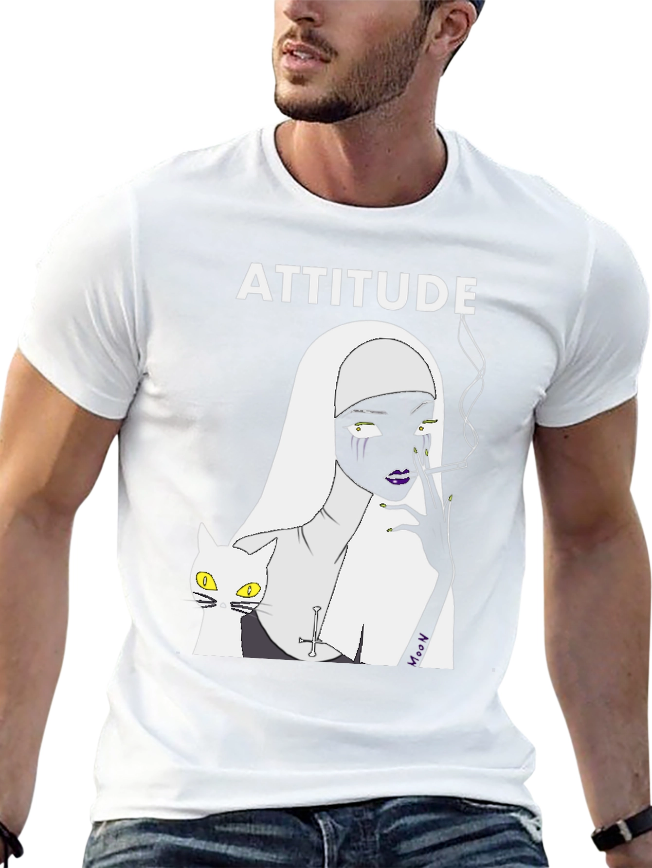 Attitude Nun Cat T-Shirt - Unique Graphic Tee