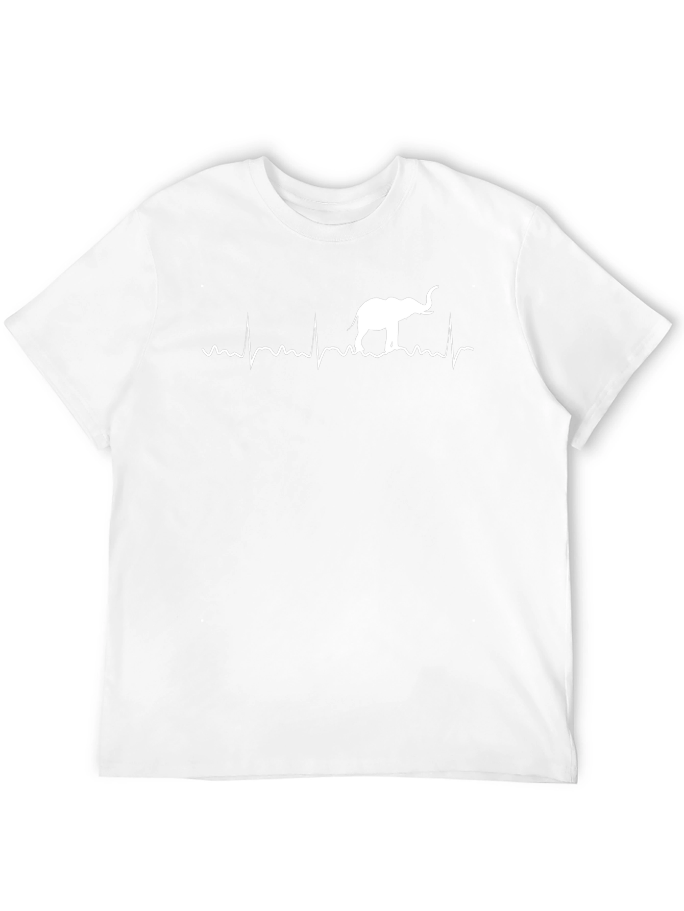Elephant Heartbeat Graphic Tee - Black Cotton T-Shirt
