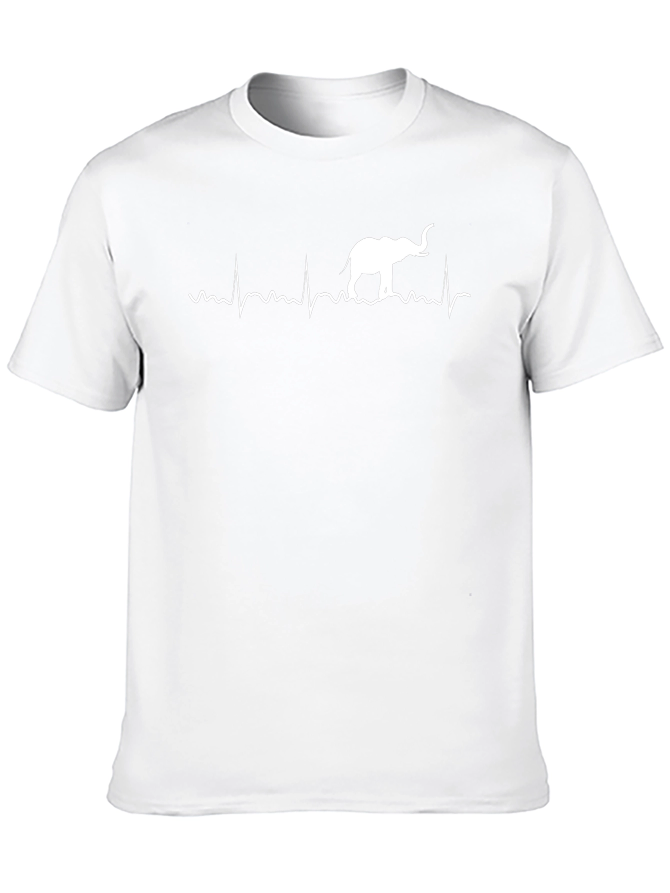 Elephant Heartbeat Graphic Tee - Black Cotton T-Shirt