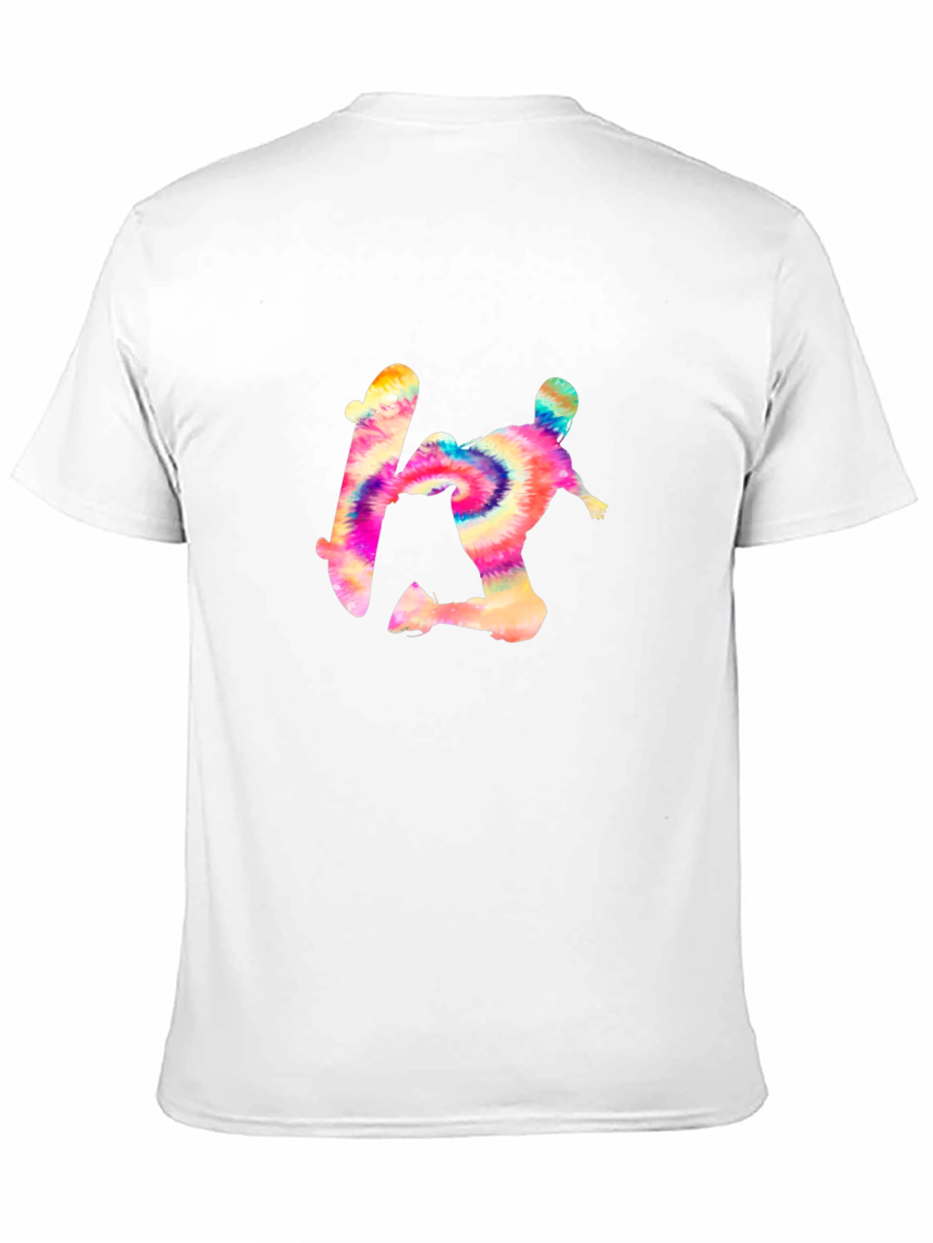 Tie-Dye Skateboarder Graphic Black Tee