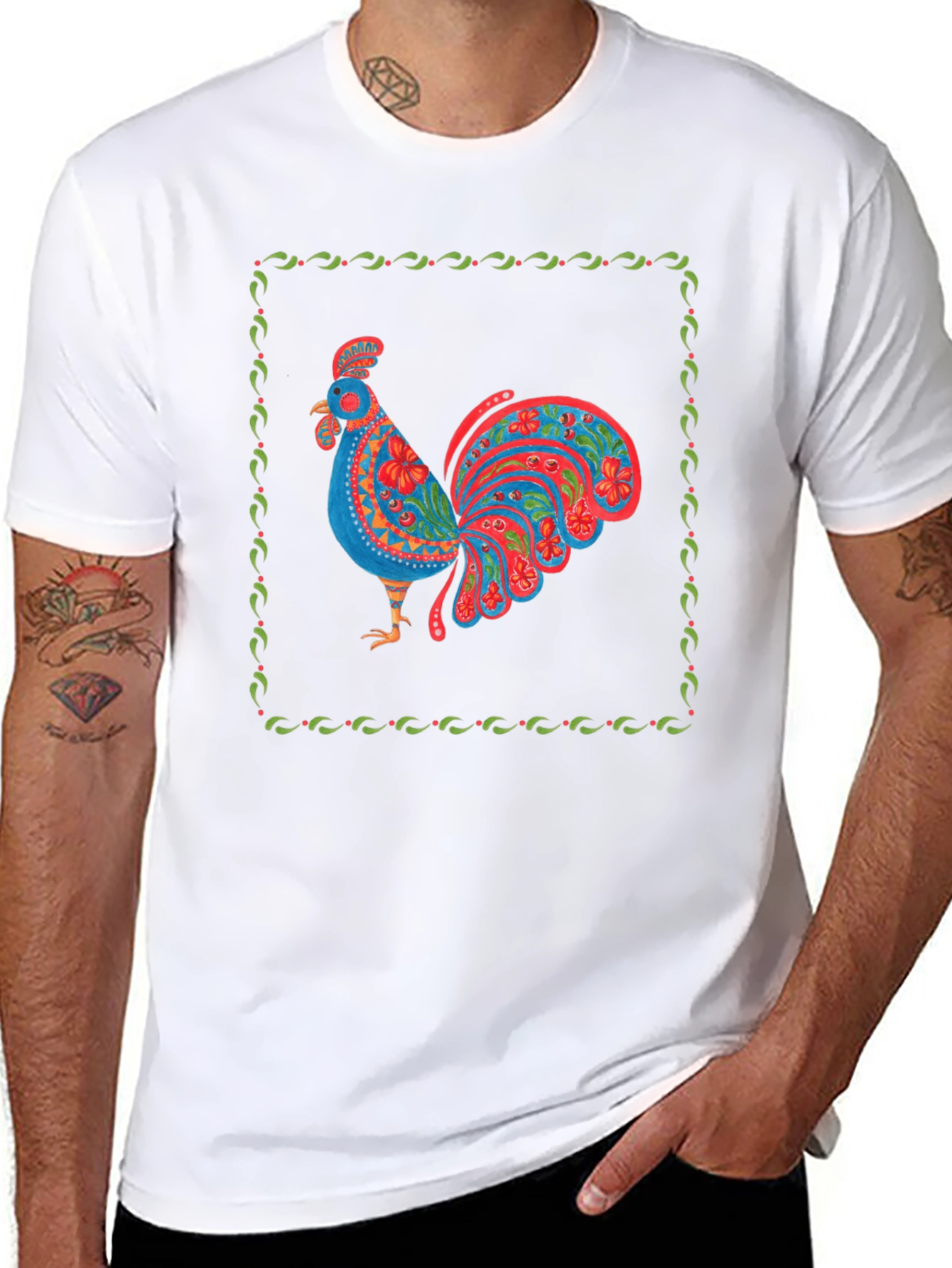 Rooster Graphic Print T-Shirt